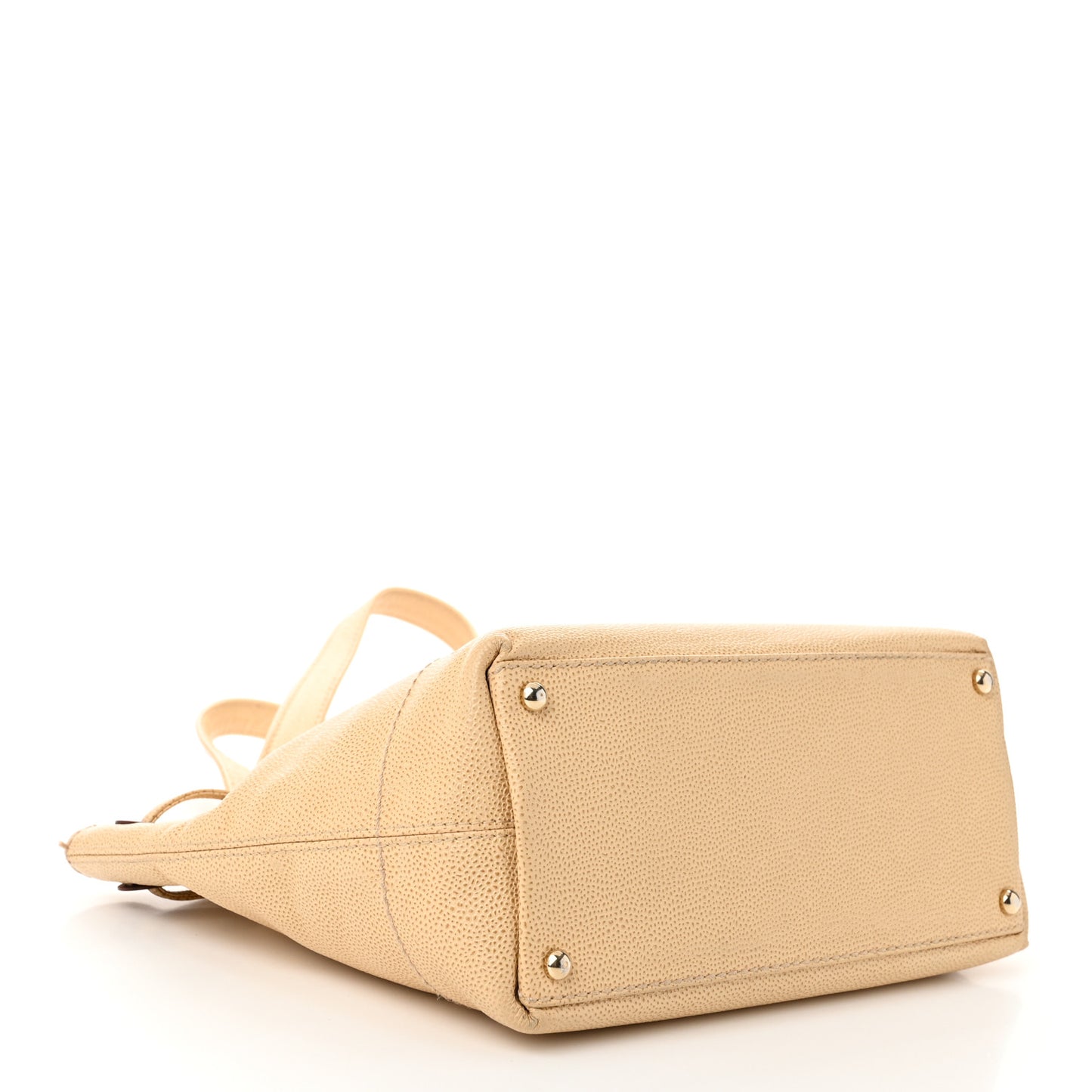 Caviar Wood CC Drawstring Bucket Bag Beige