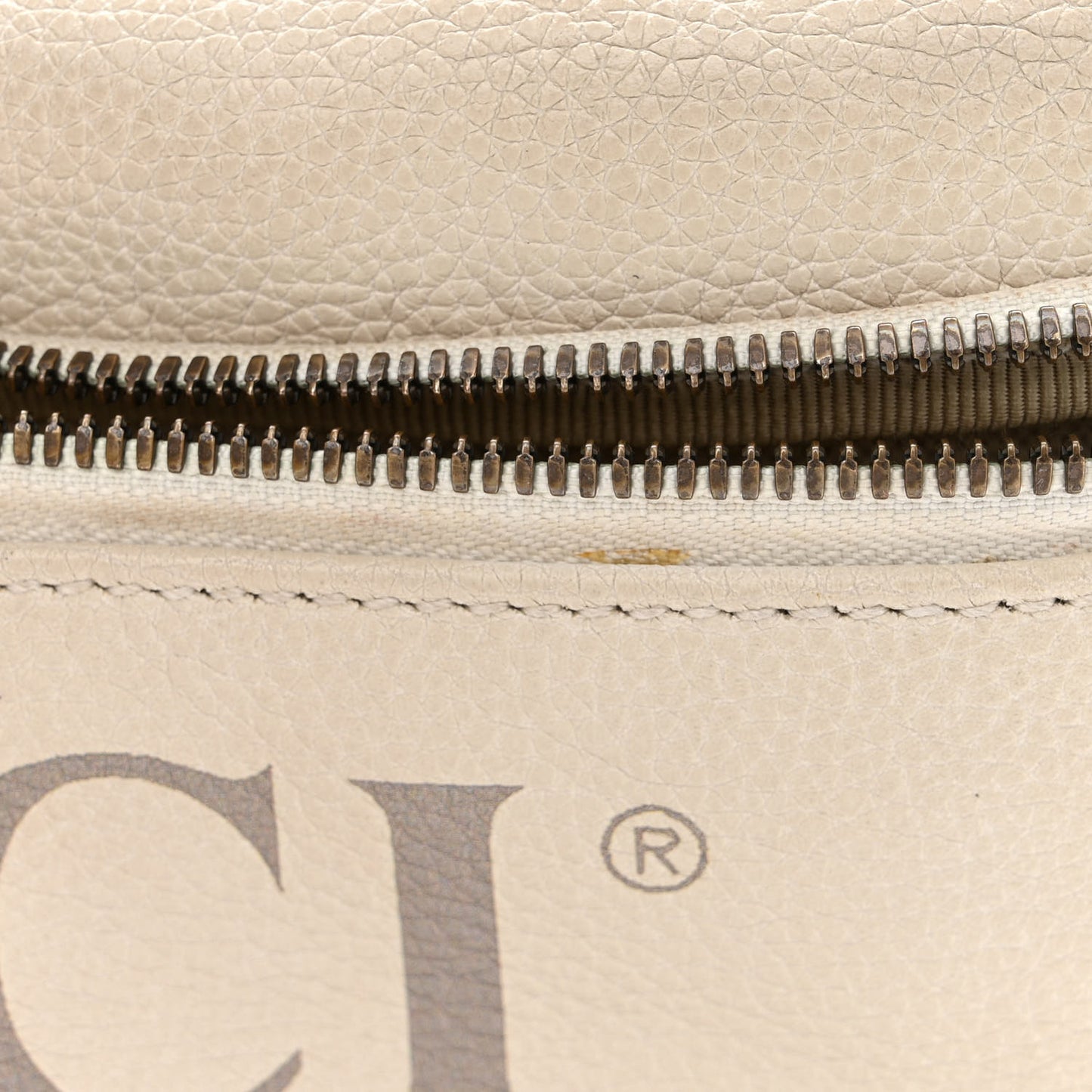 Grained Calfskin Logo Belt Bag White