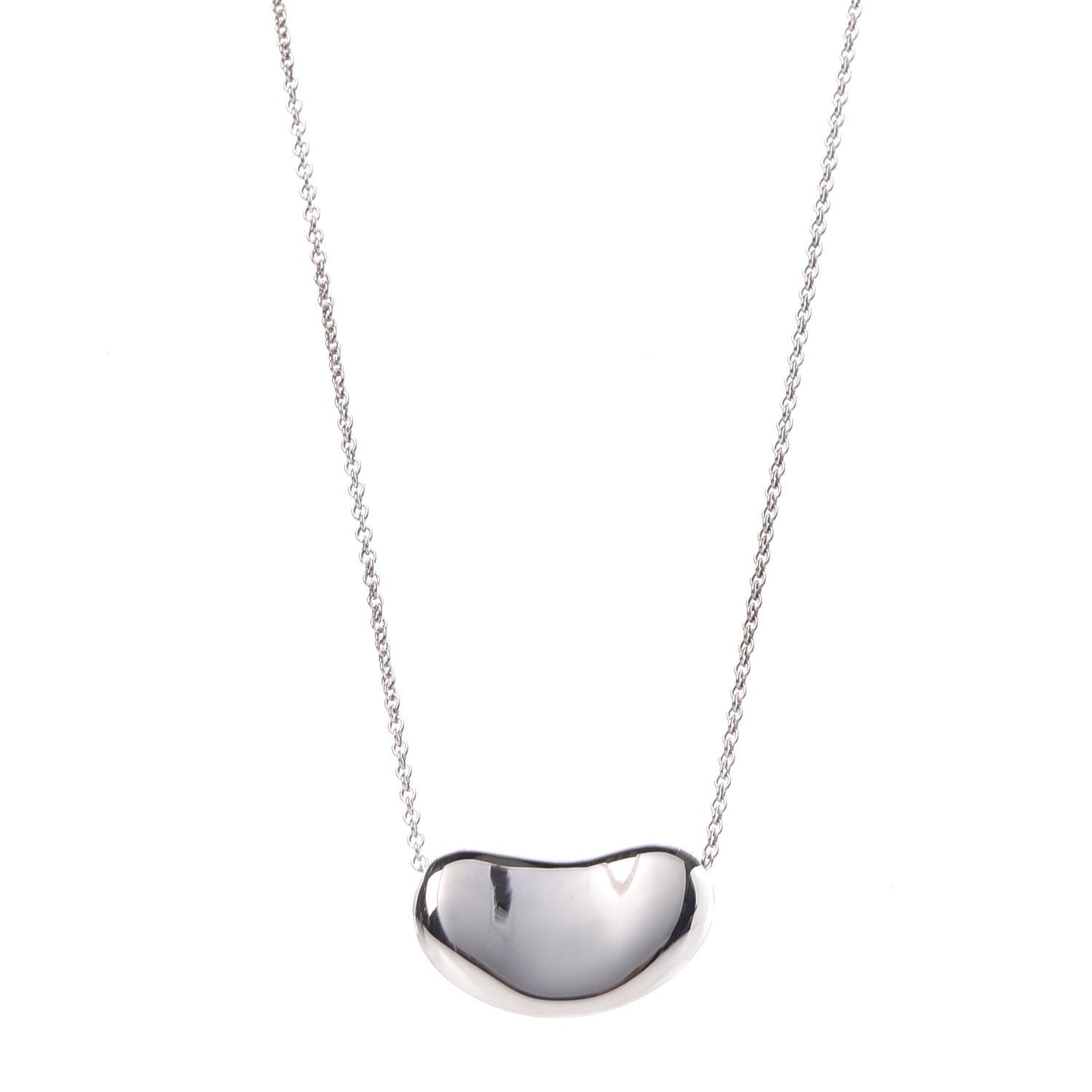 Sterling Silver 25mm Elsa Peretti Bean Pendant Necklace