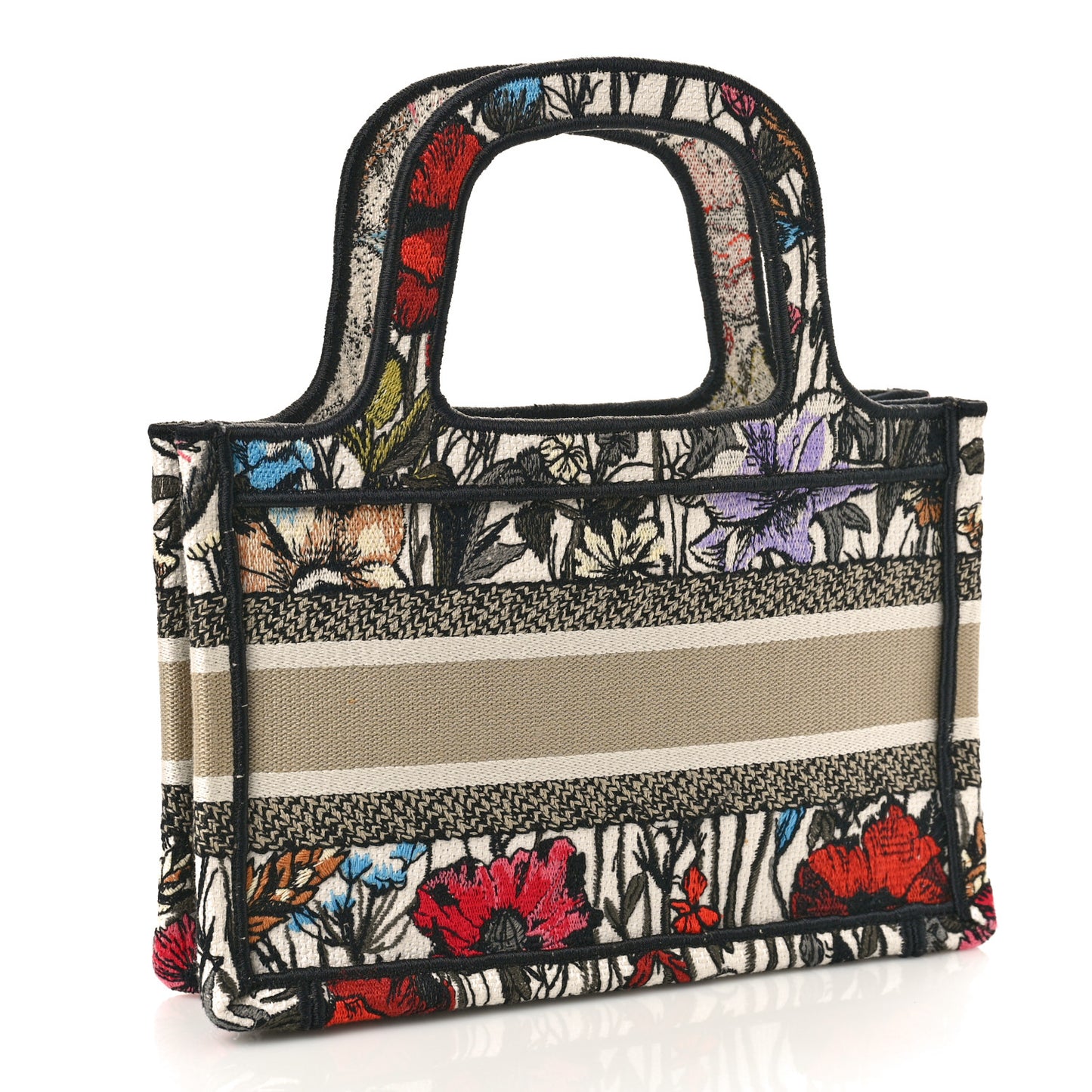 Canvas Embroidered Mille Fleurs Mini Book Tote Multicolor