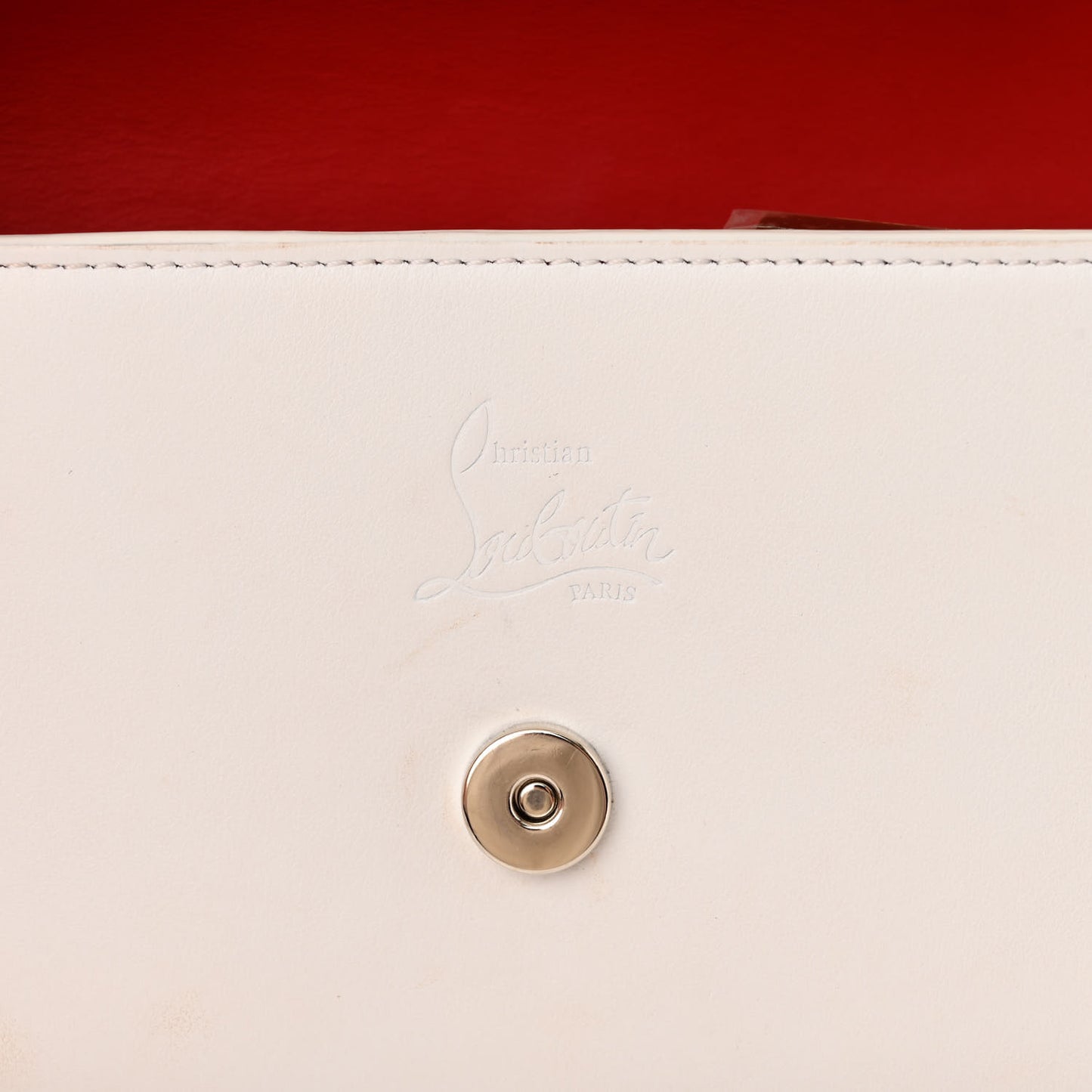 Calfskin Monochrome Loubi54 Wallet On Chain White