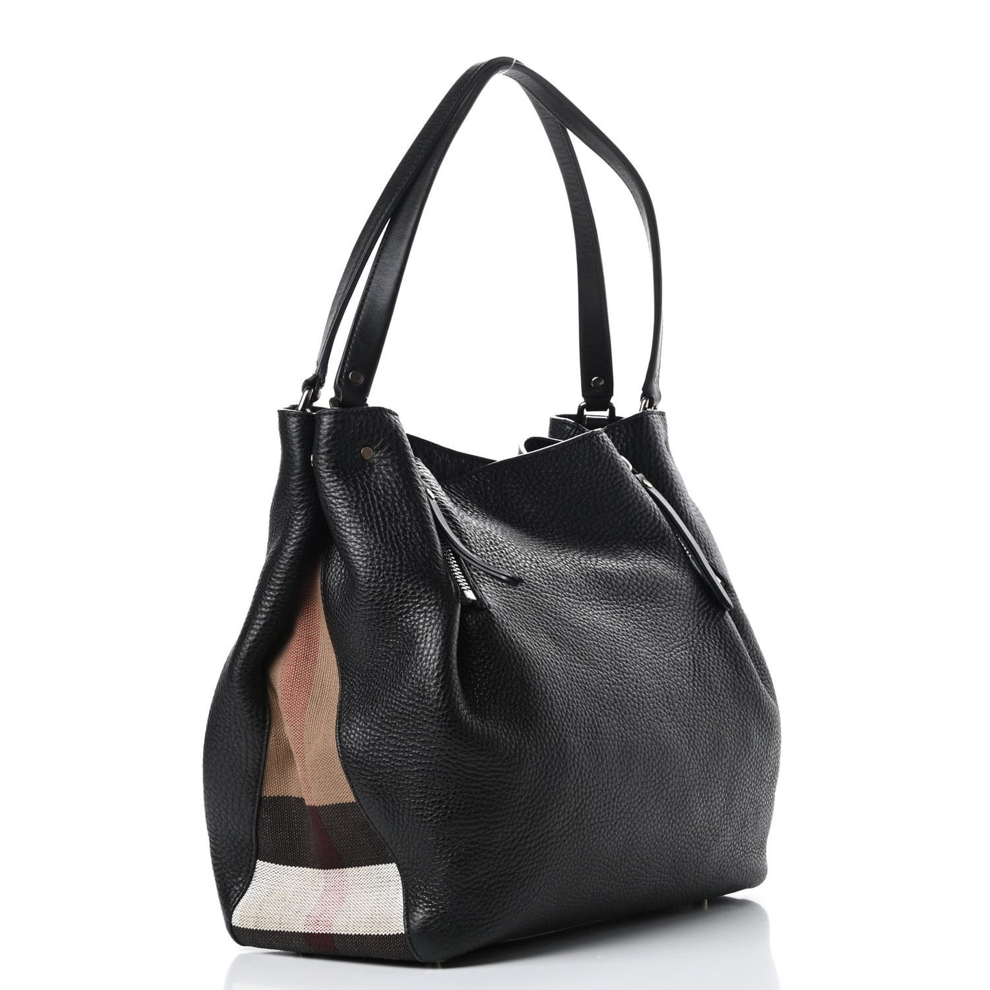 Grainy Calfskin House Check Medium Maidstone Black