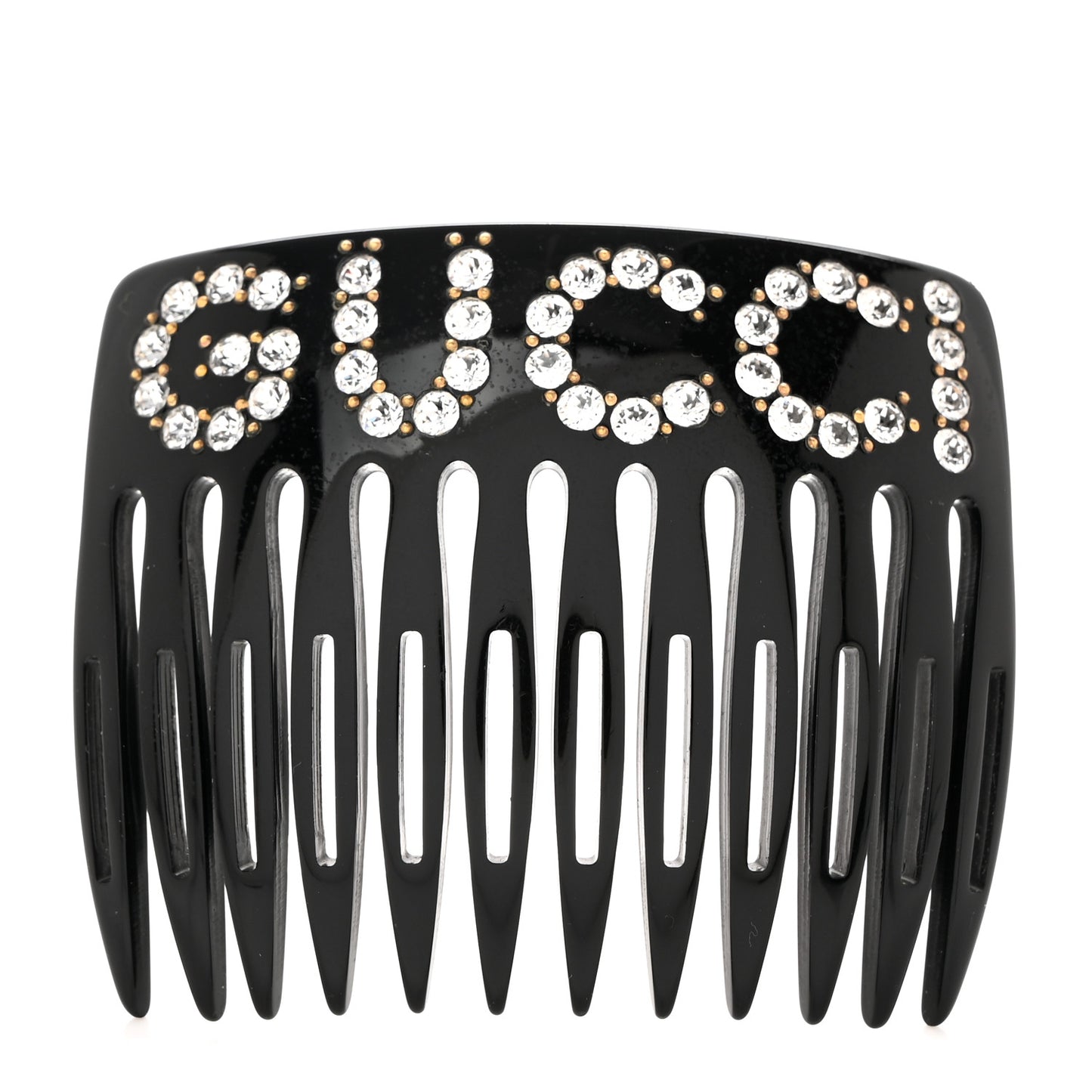 Resin Crystal Hair Comb Black