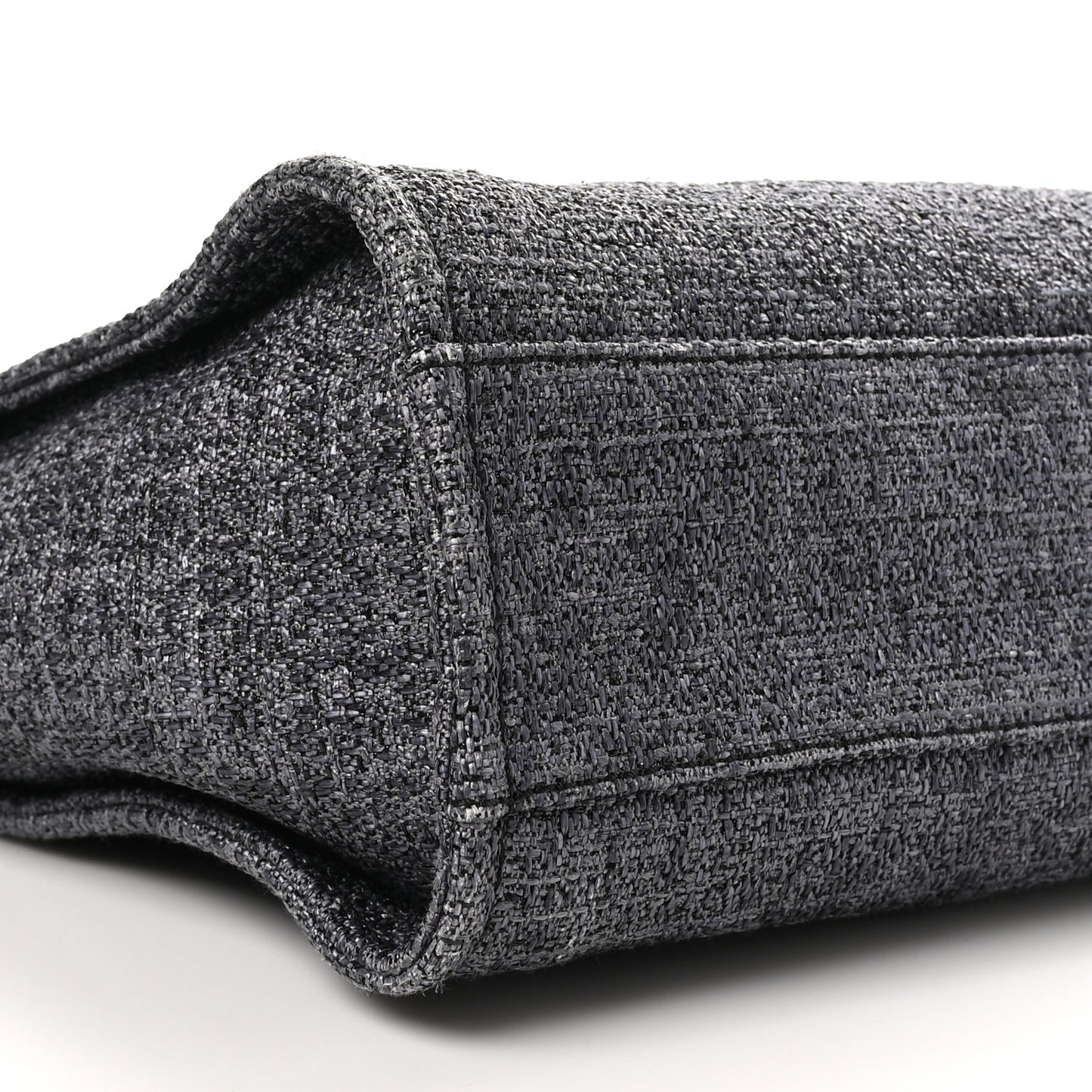 Mixed Fibers Calfskin Small Deauville Tote Blue