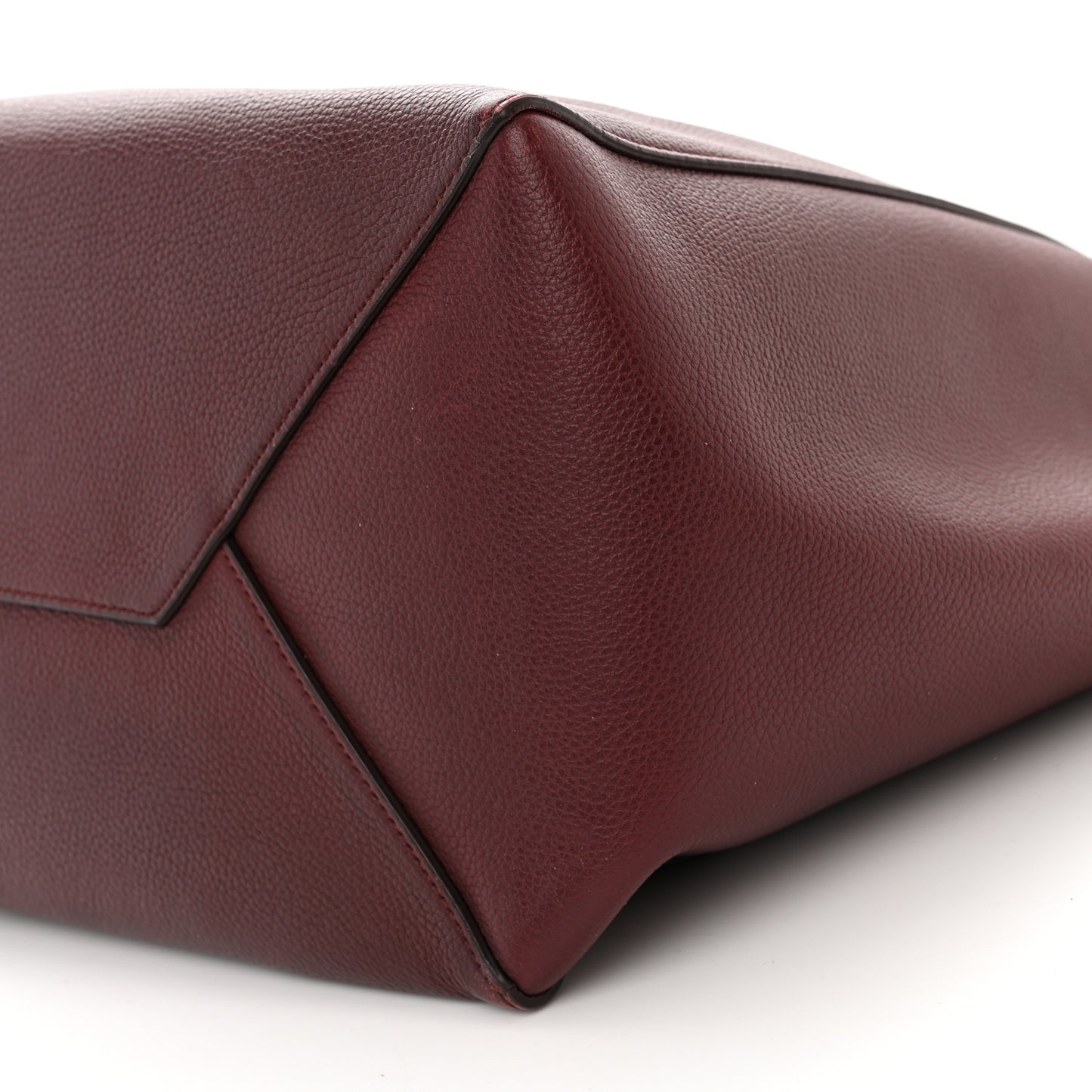 Soft Grained Calfskin Small Belt Cabas Phantom Burgundy