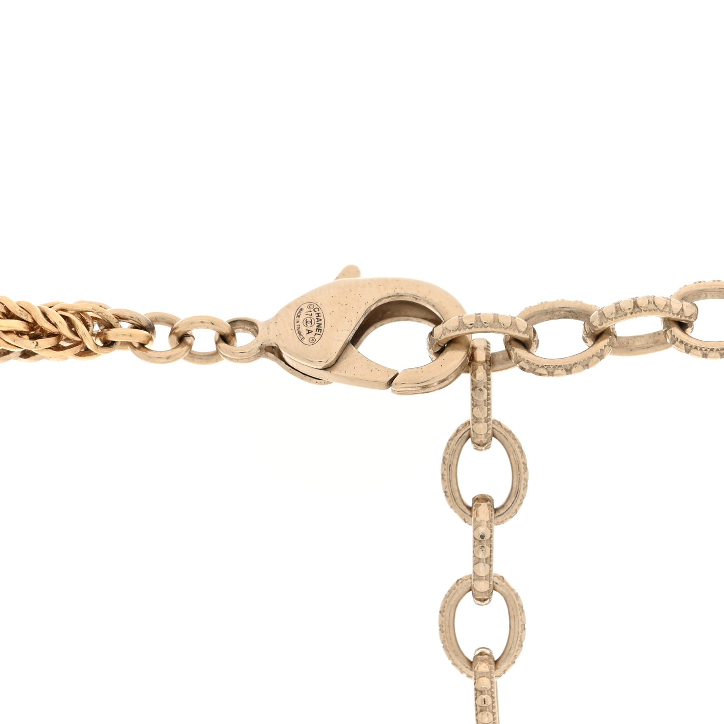 Crystal Chain Fringe CC Necklace Gold