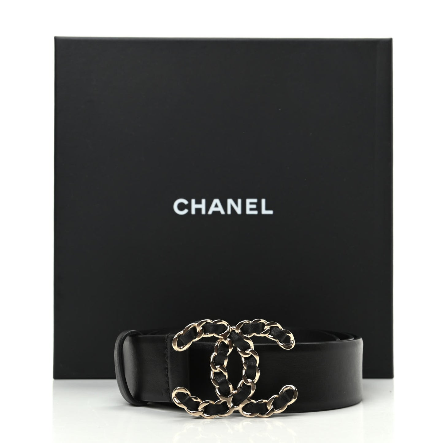 Lambskin CC Chain Belt 80 32 Black