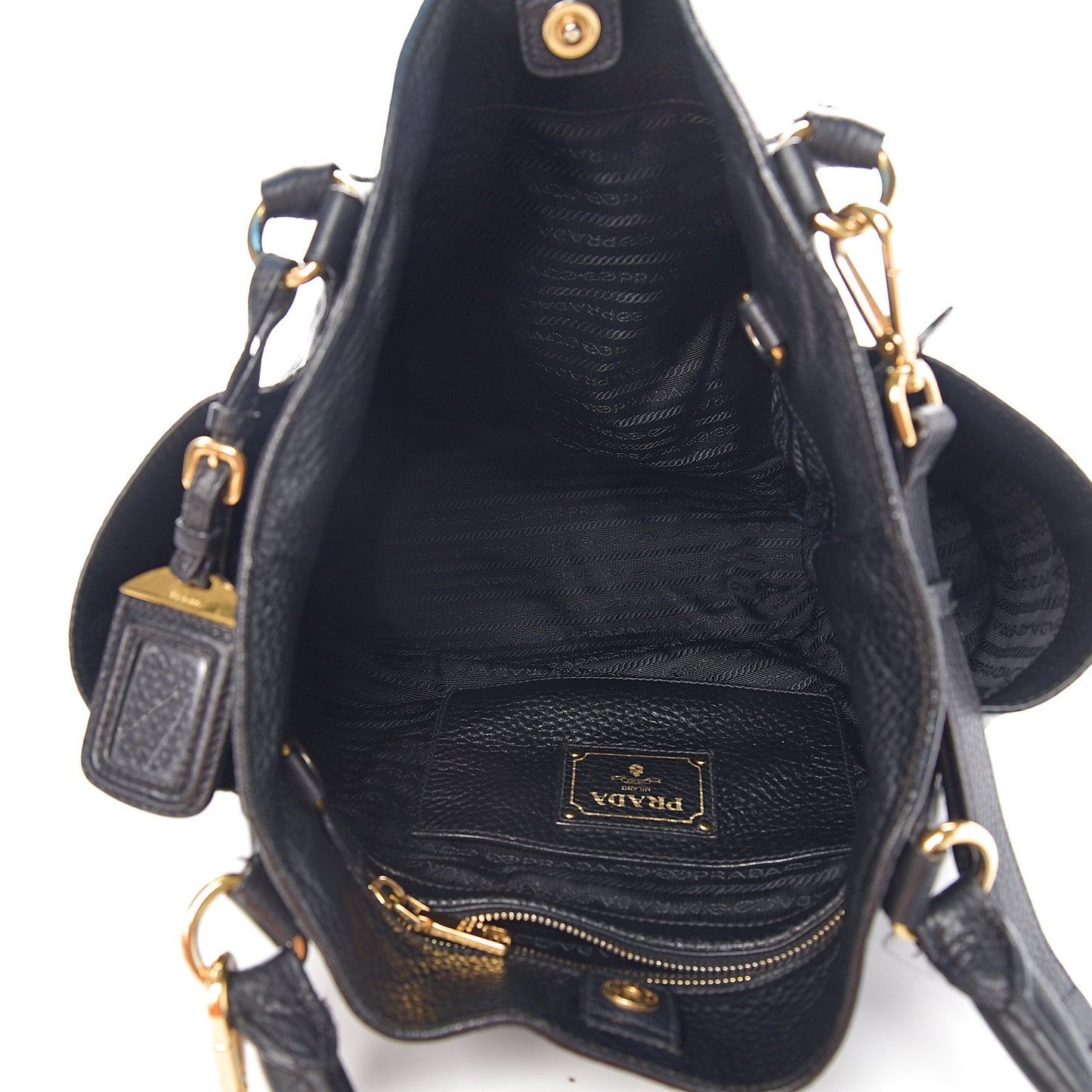 Vitello Daino Side Pocket Tote Black