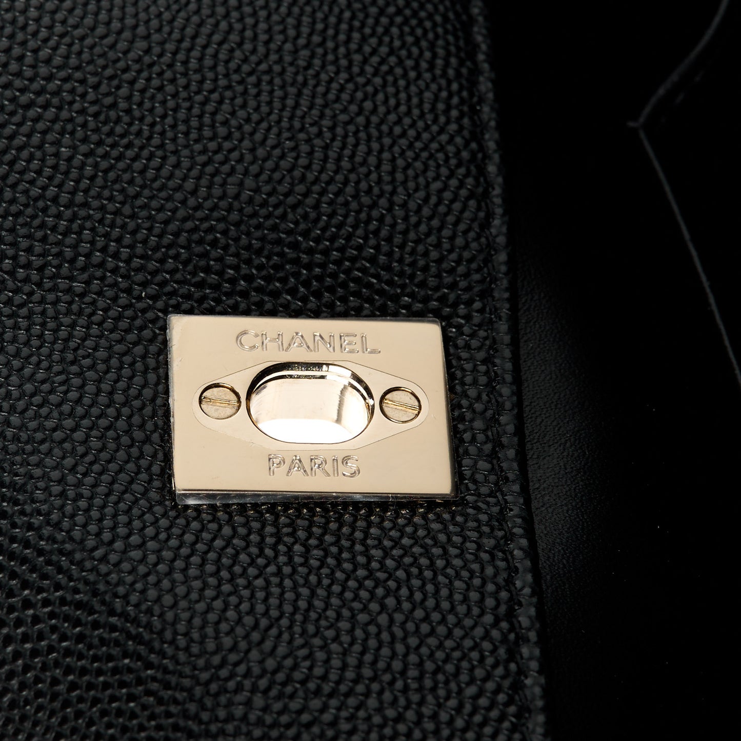Caviar Quilted Large Shopping Tote Black