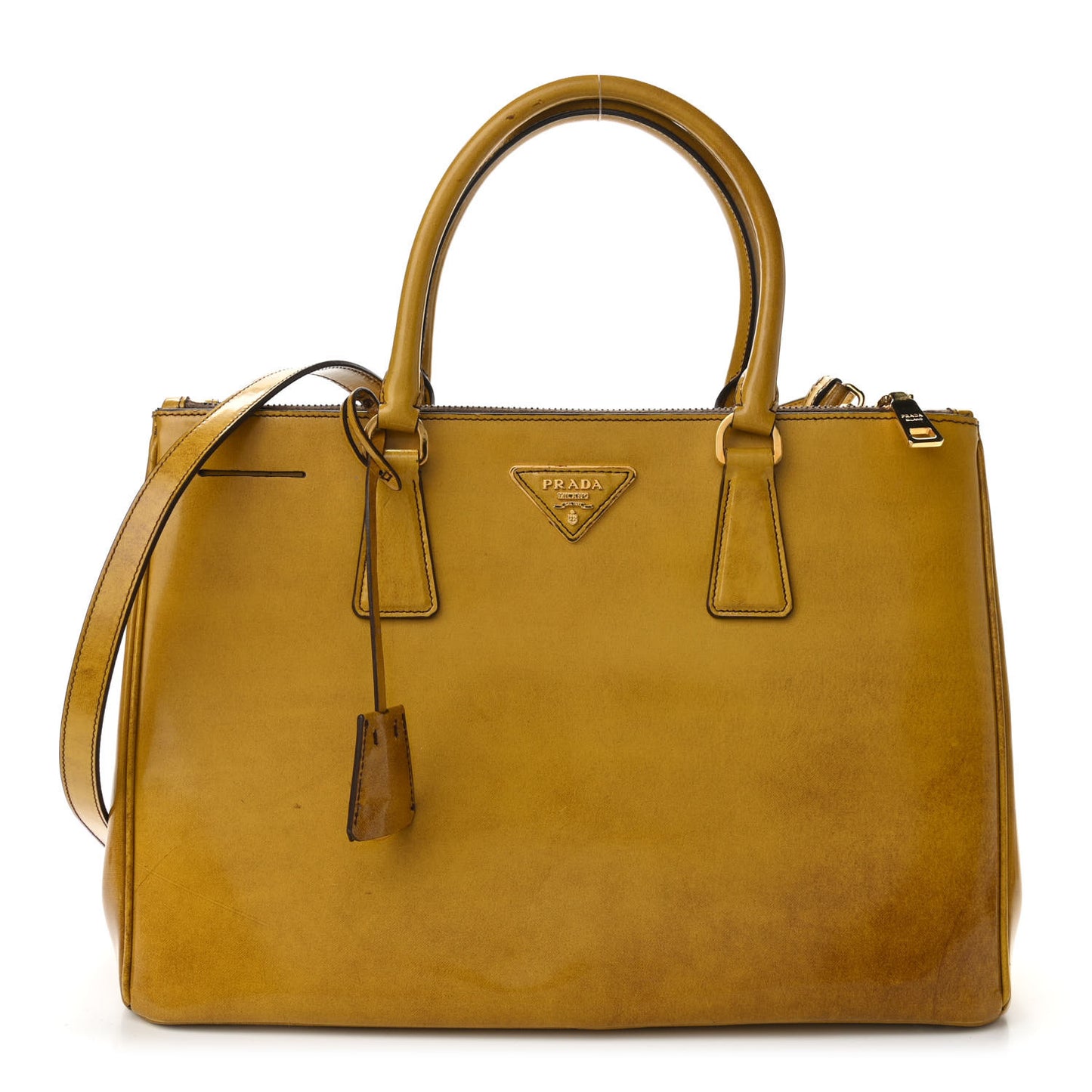 Spazzolato Medium Double Zip Tote Sole Fume