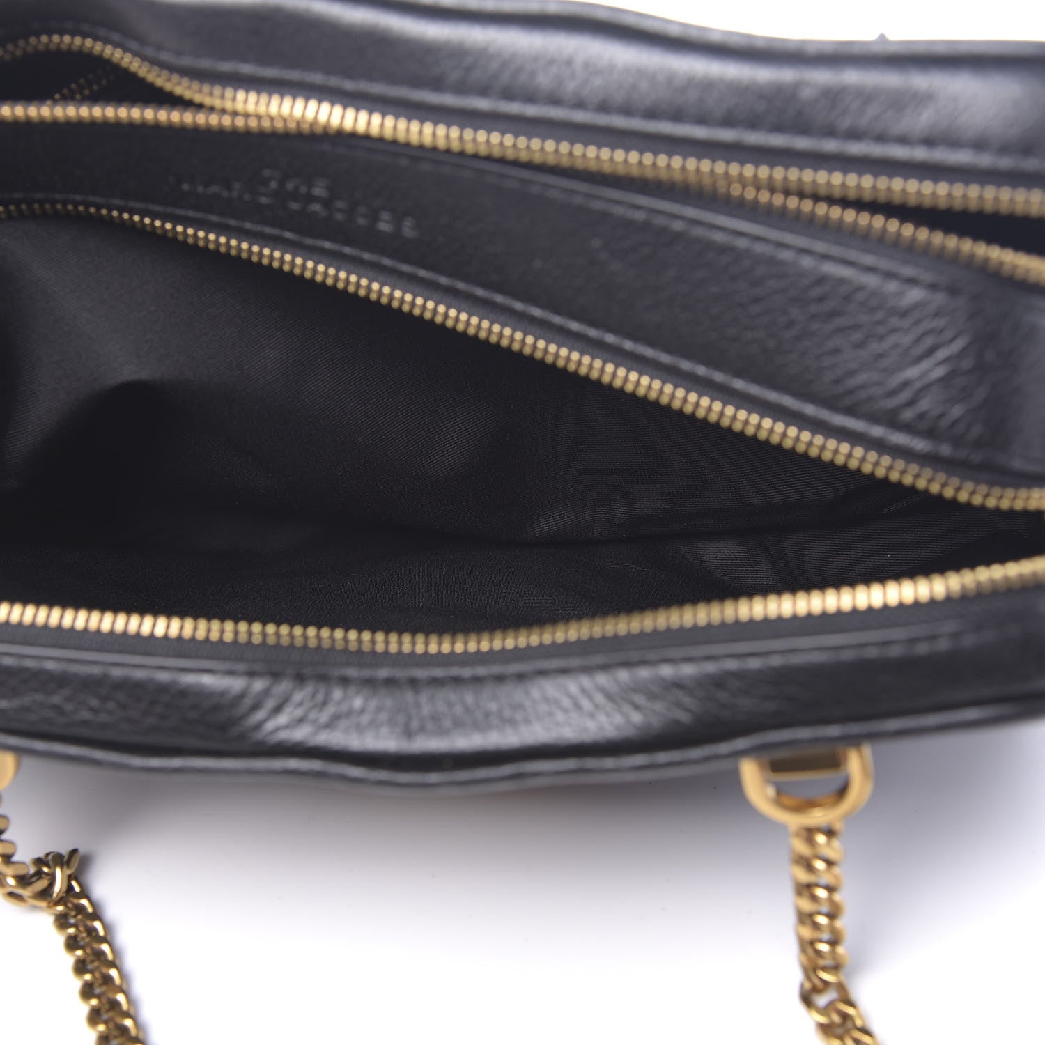 Marc Jacobs Grained Calfskin Quilted Double Stitched The Status Shoulder Bag Black 6 of 11