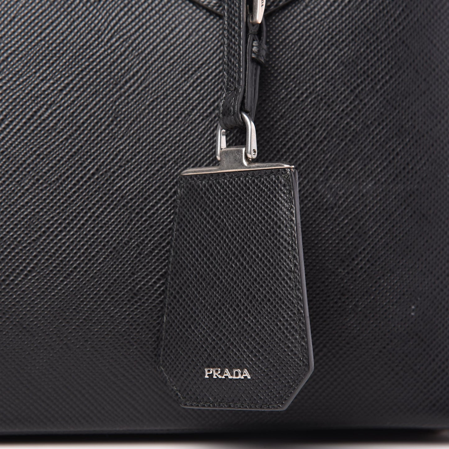 Saffiano Cuir Small Double Bag Black Chrome