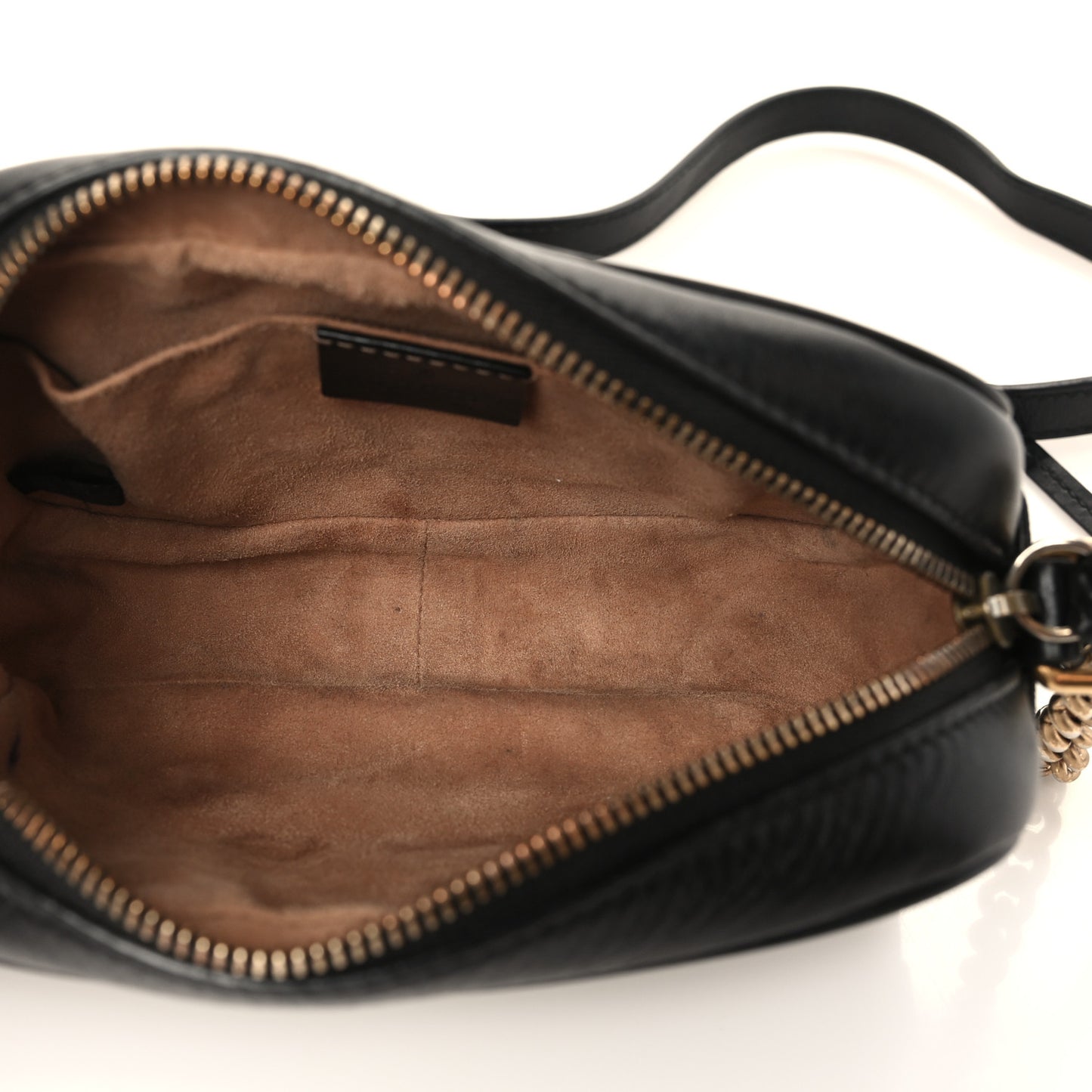 Calfskin Matelasse Mini GG Marmont Chain Shoulder Bag Black