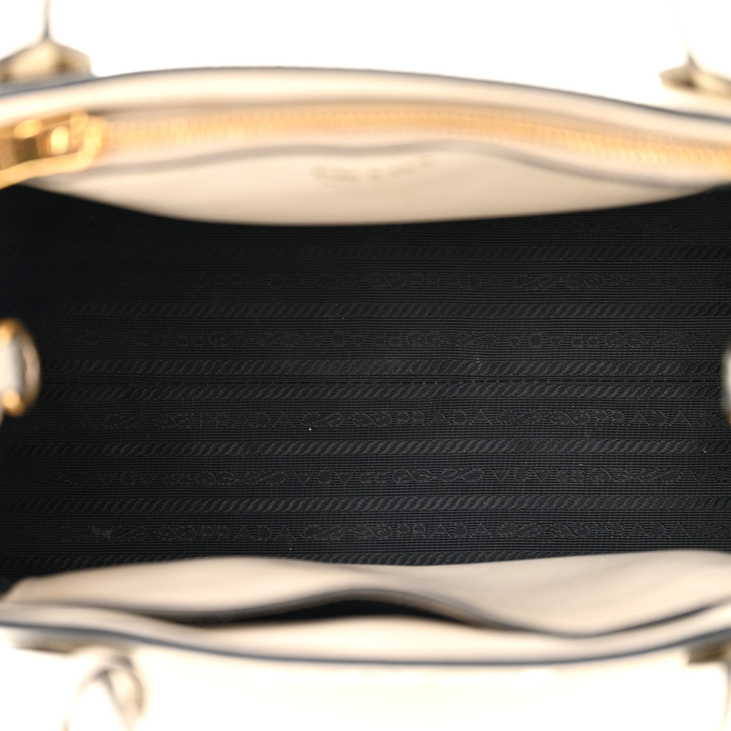 Saffiano Cuir Calfskin Small Monochrome Top Handle Tote White