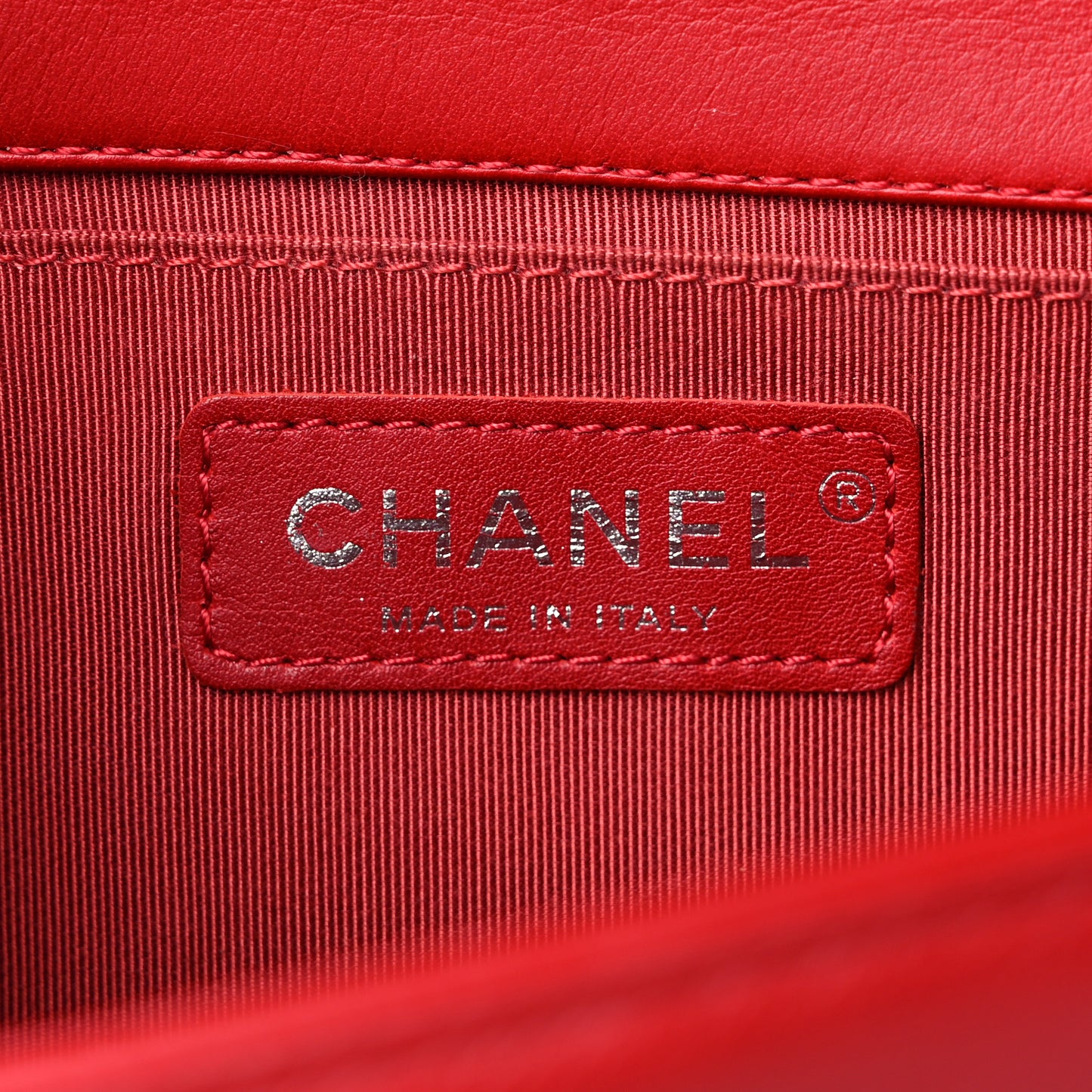 Calfskin Quilted Medium Boy Flap Red