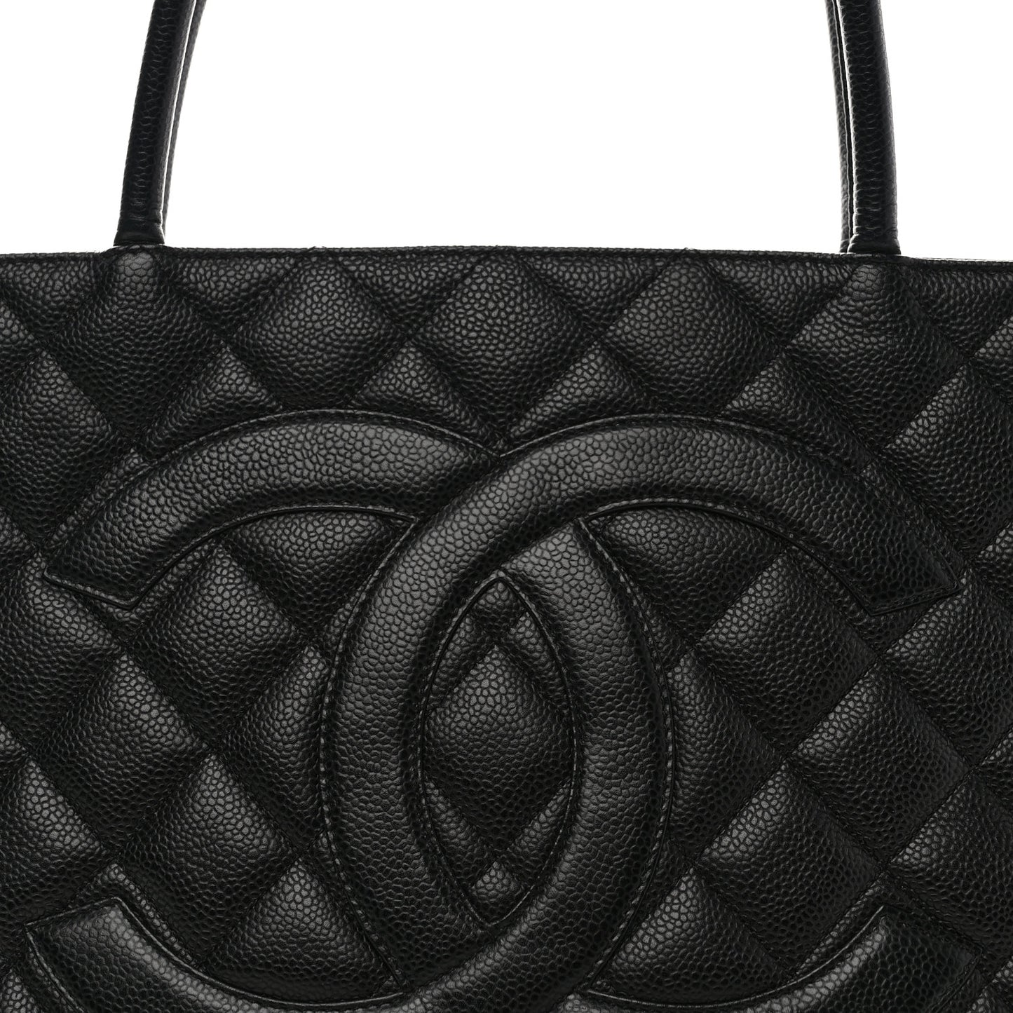 Caviar Quilted Medallion Tote Black
