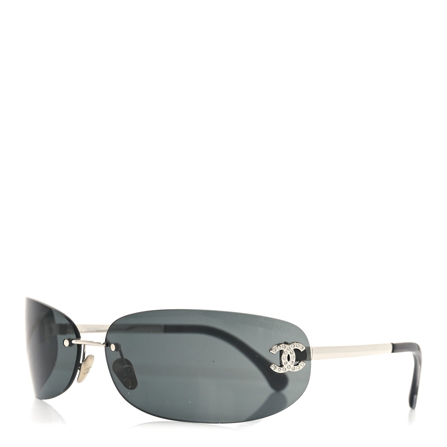 Chanel Metal Crystal CC Oval Sunglasses 71560 Black 1840260 – FASHIONPHILE