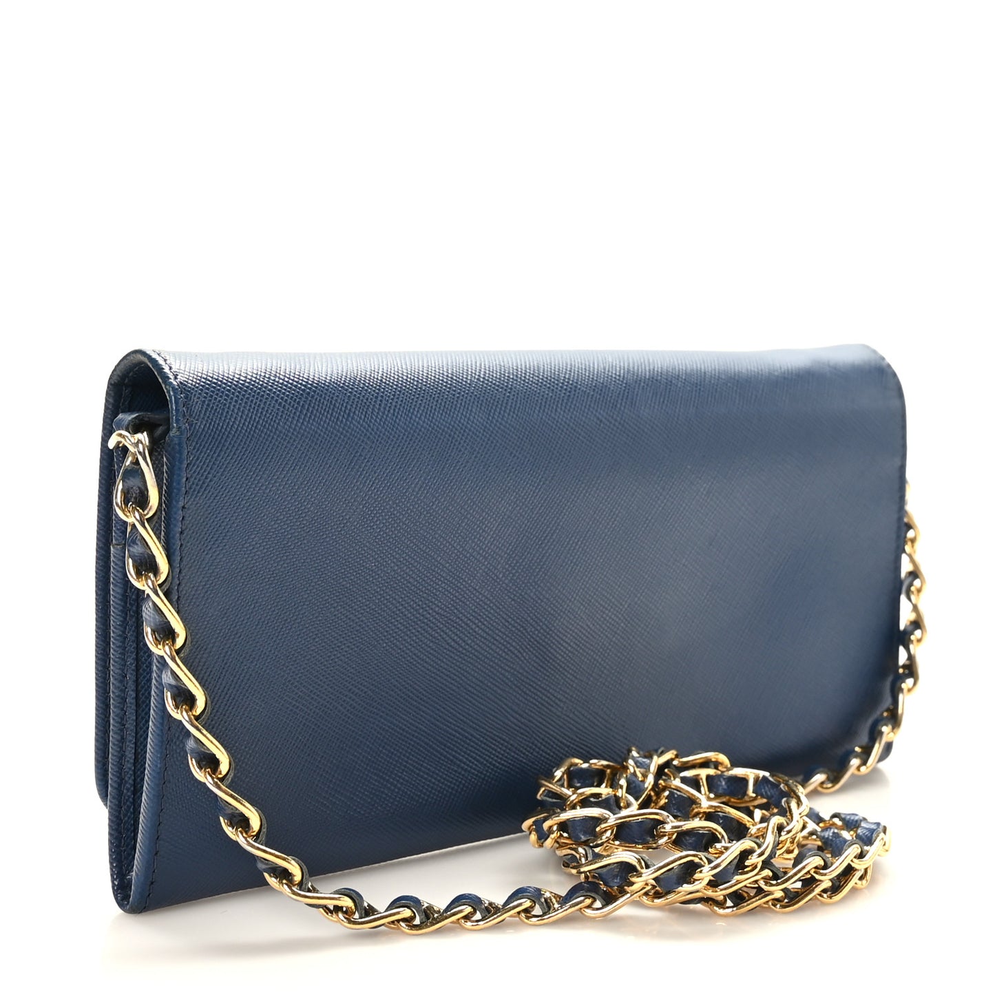 Saffiano Metal Oro Chain Wallet Bleuette