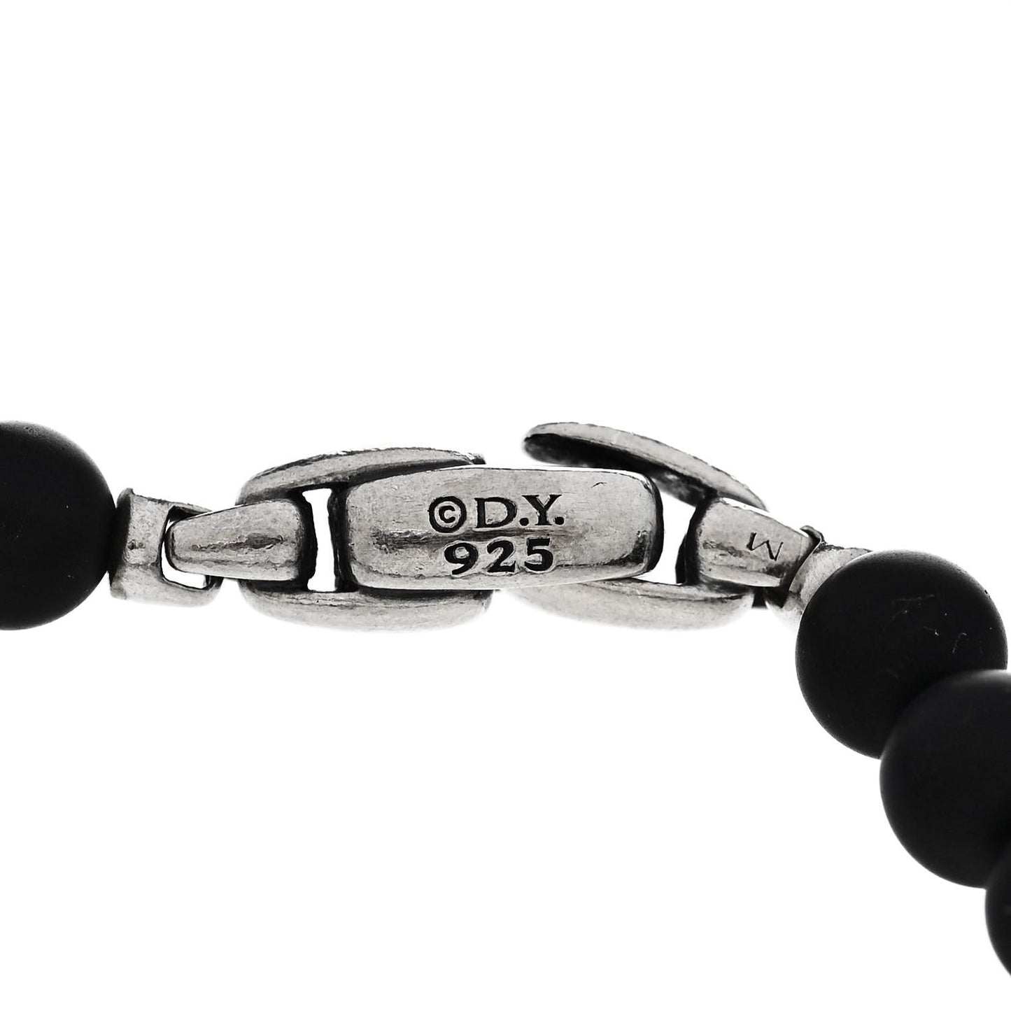 Sterling Silver Black Diamond Black Onyx 6mm Spiritual Beads Bracelet