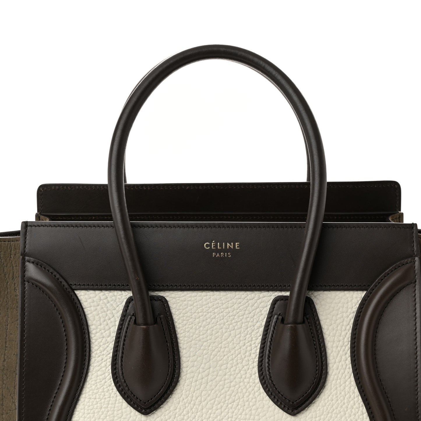 Bullhide Calfskin Nubuck Micro Tri-Color Luggage White Khaki