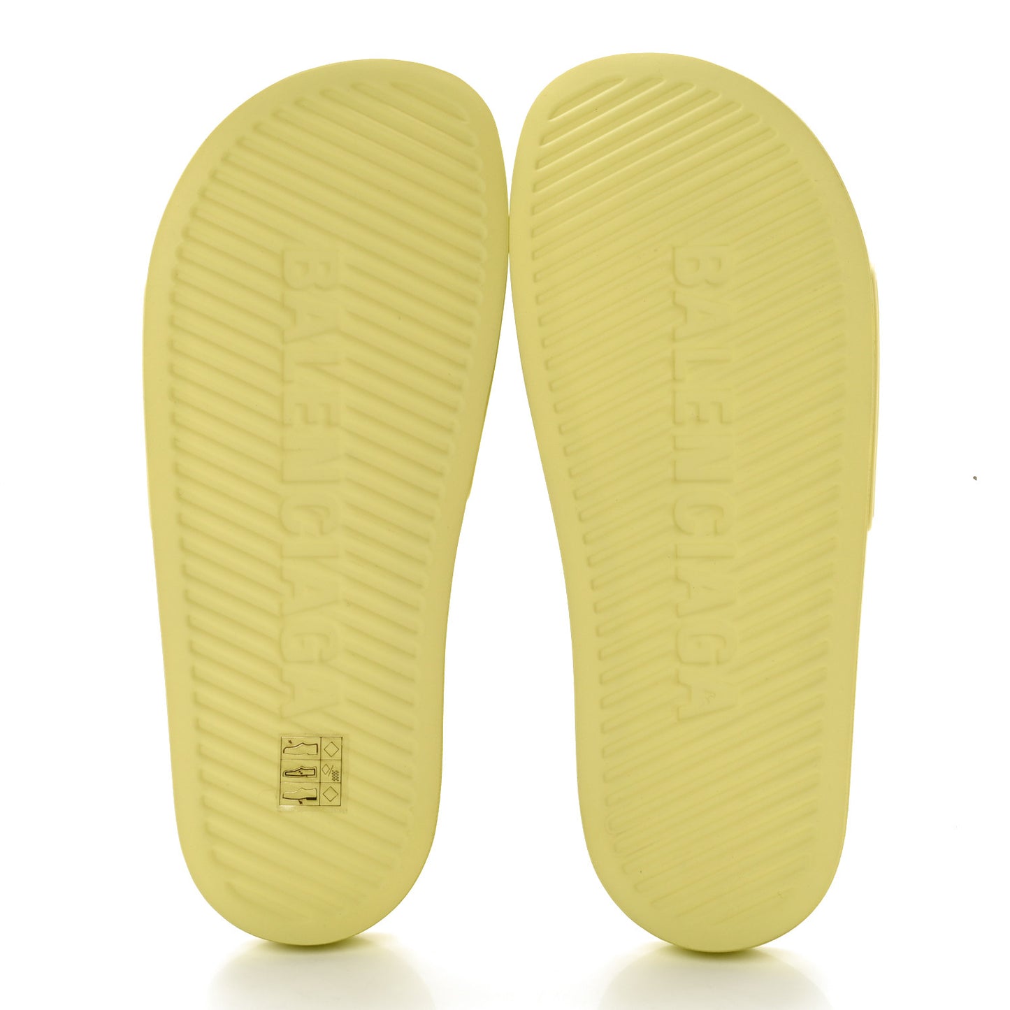 Smooth Rubber Logo Bi-Color Womens Pool Slide Sandals 38 Yellow Black