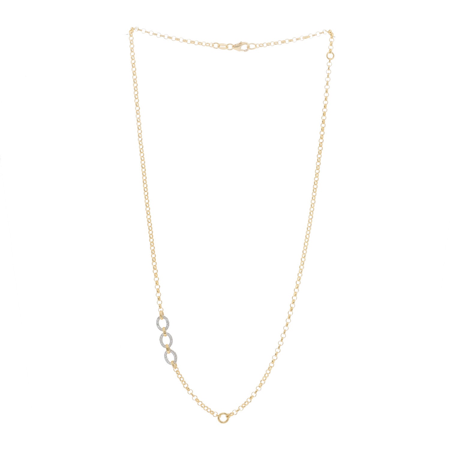 Foundrae 18K Yellow White Gold Diamond Small Belcher Flexible Extension Chain Necklace 2 of 4