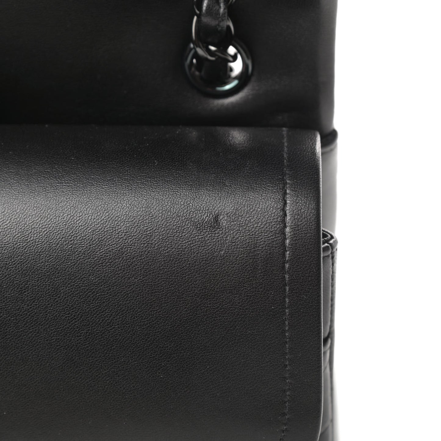 Lambskin Chevron Quilted Jumbo Double Flap So Black