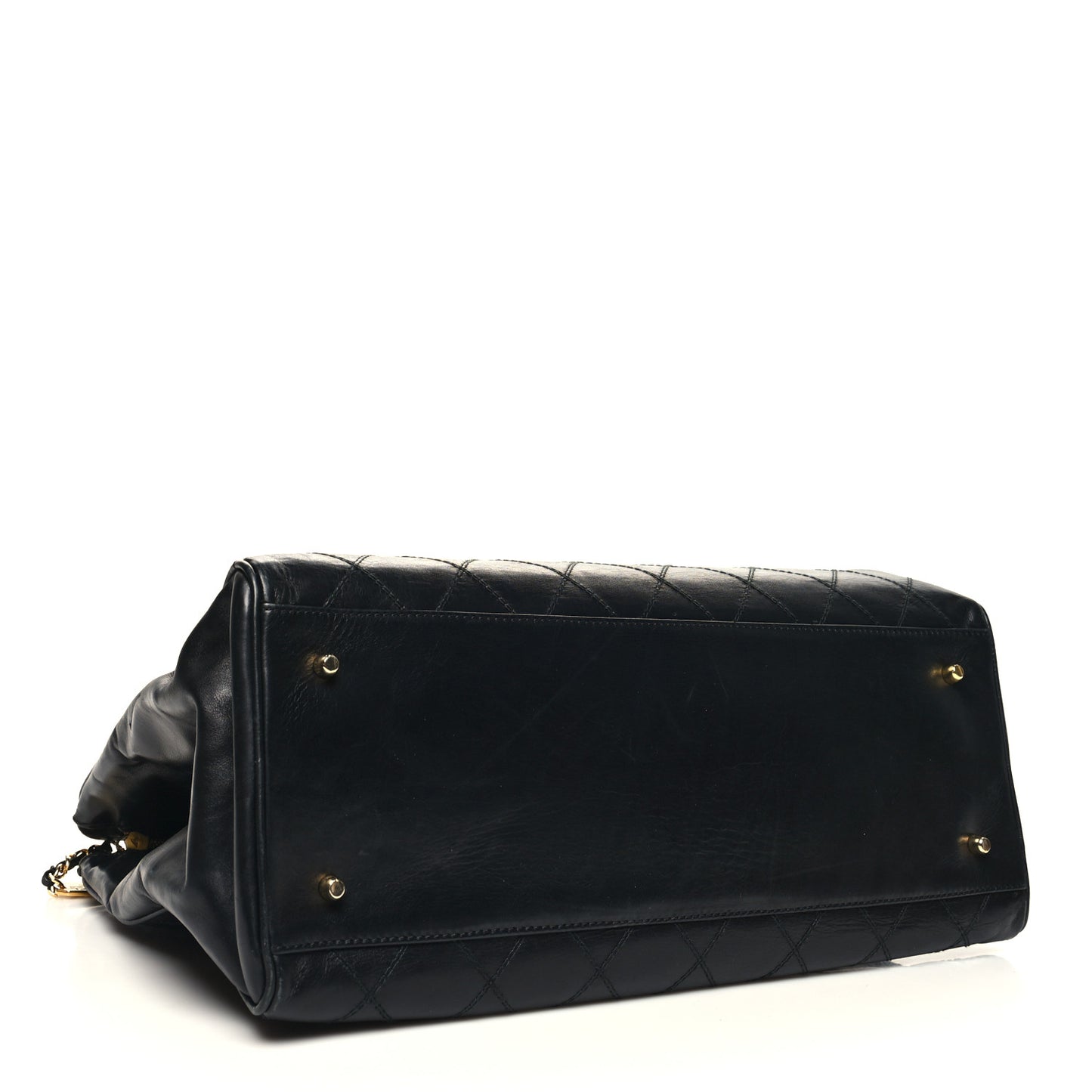 Calfskin Stitched XL Weekender Black