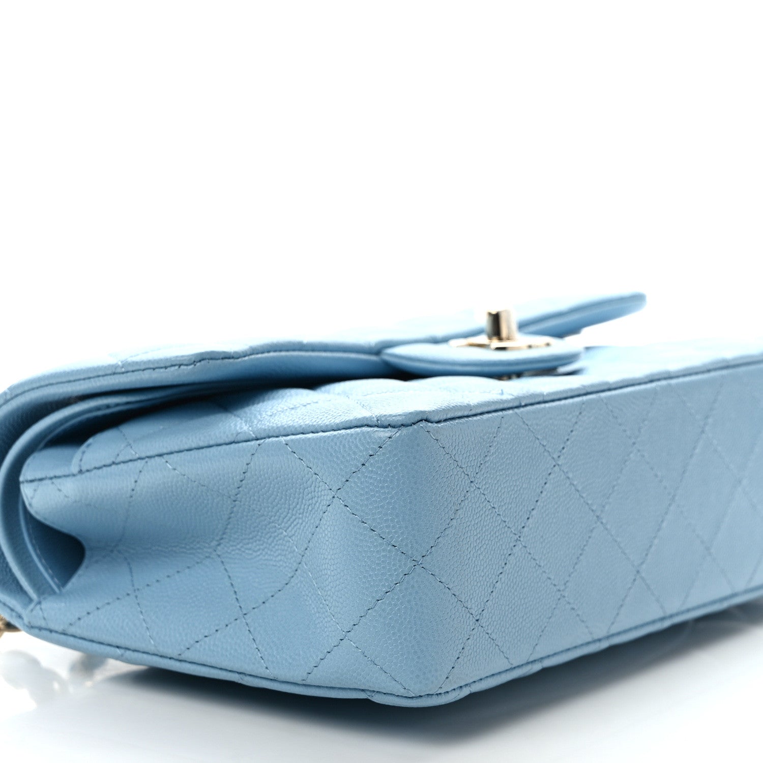 Chanel Caviar Quilted Small Double Flap Light Blue 8 of 10