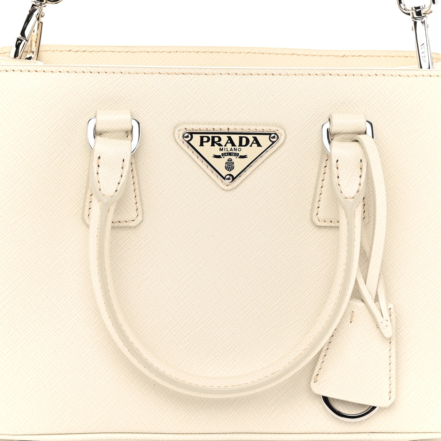 Prada Saffiano Lux Micro Galleria Shoulder Bag Talco 8 of 11