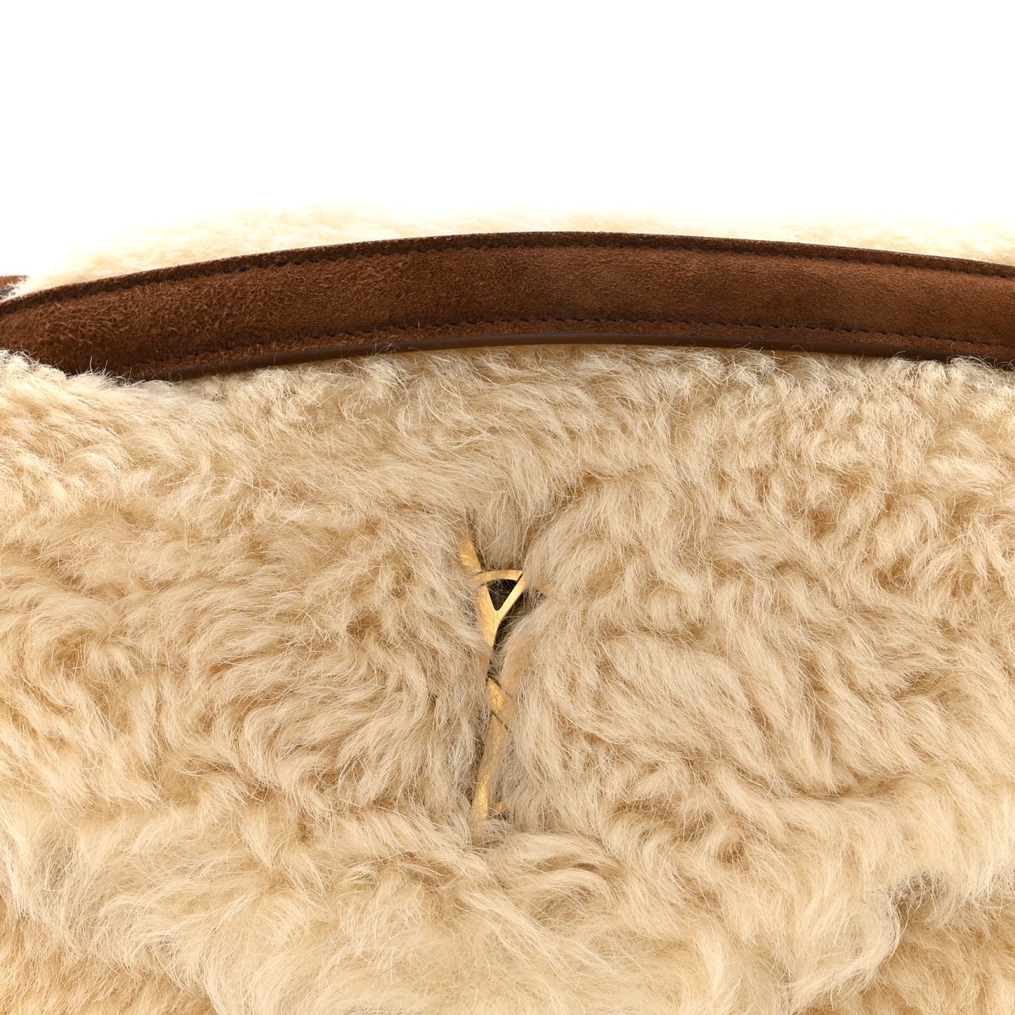 Shearling Calypso Crossbody Crema Naturel Dark Cigar