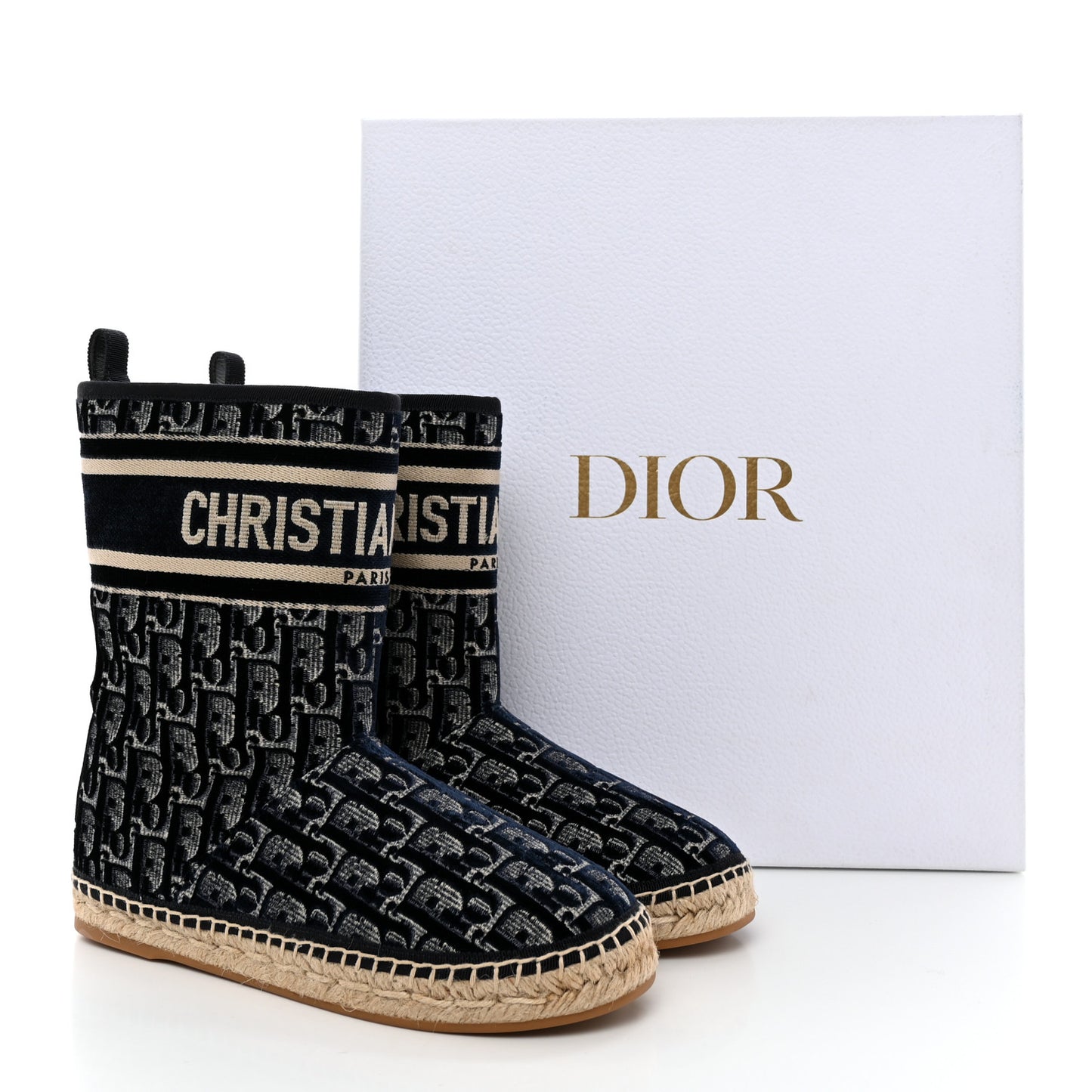 Velvet Oblique Granville Espadrille Boots 37 Deep Blue