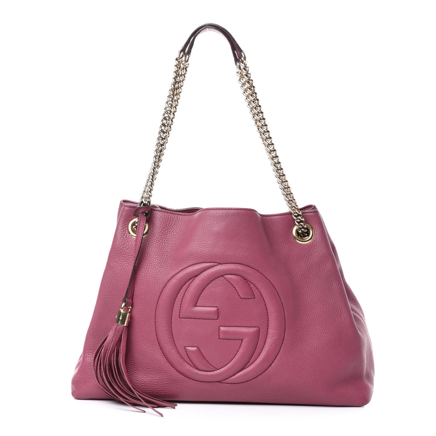 Pebbled Calfskin Medium Soho Chain Shoulder Bag Peonia Flower
