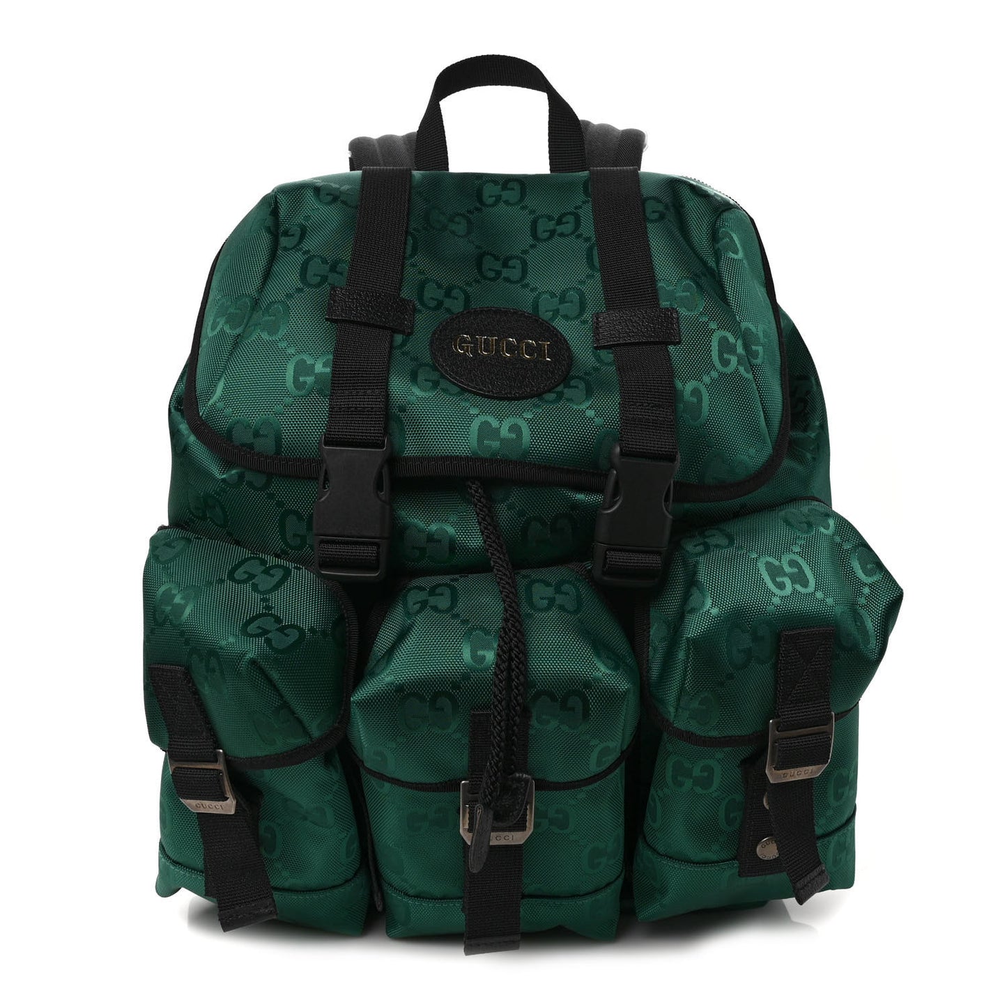 Econyl Nylon Monogram Off The Grid Utility Pocket Backpack Scrabble Green Black