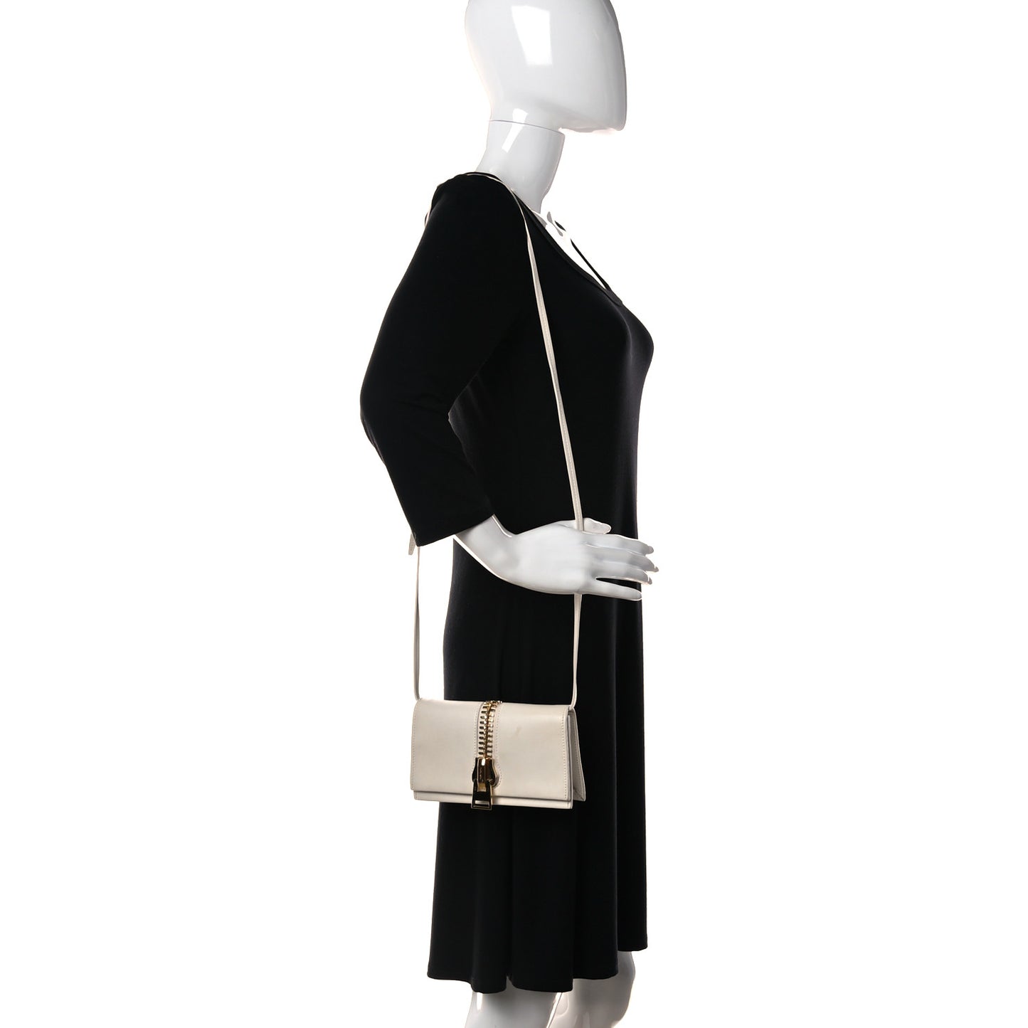 Calfskin Sedgwick Zip Clutch White