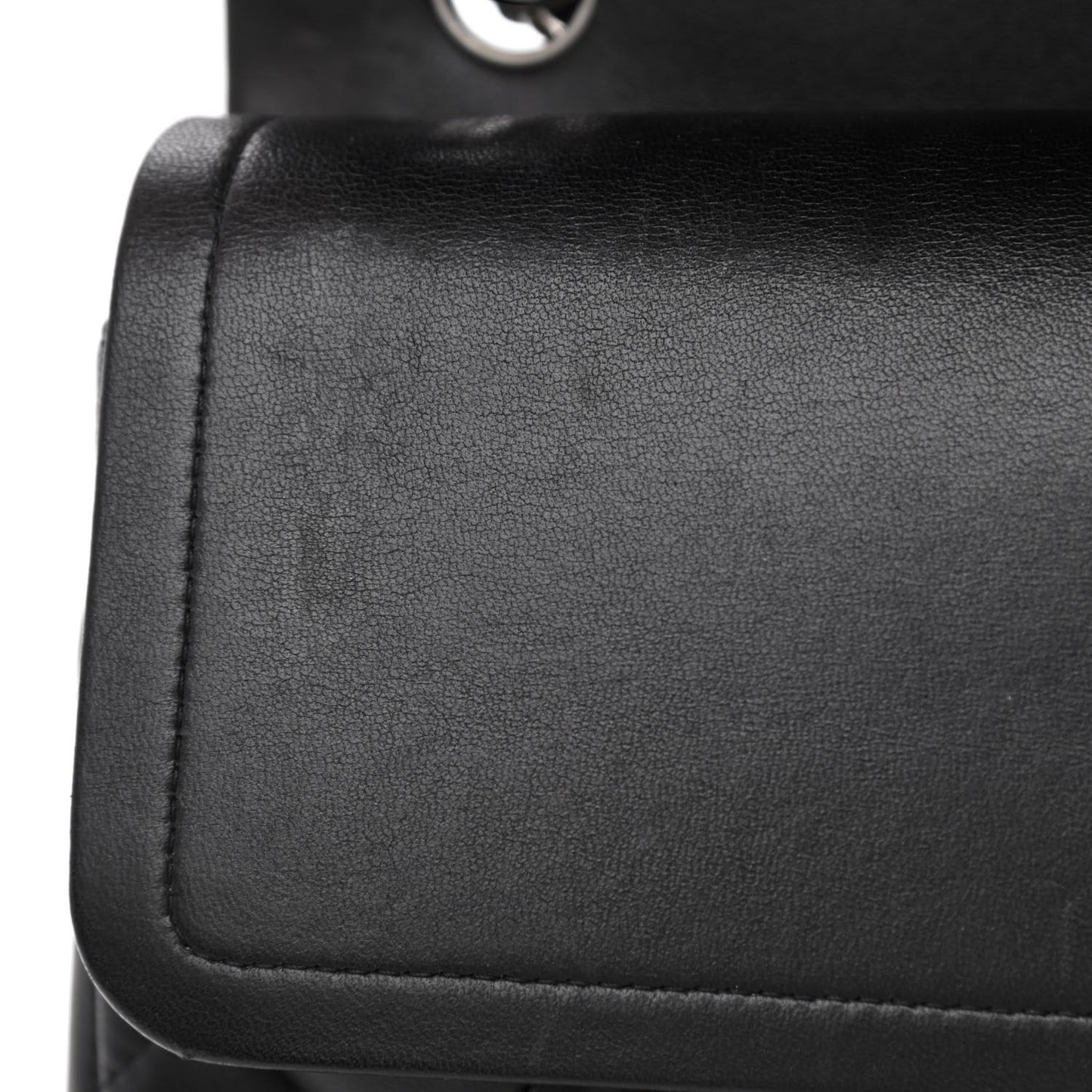 Lambskin Quilted Jumbo Double Flap Black