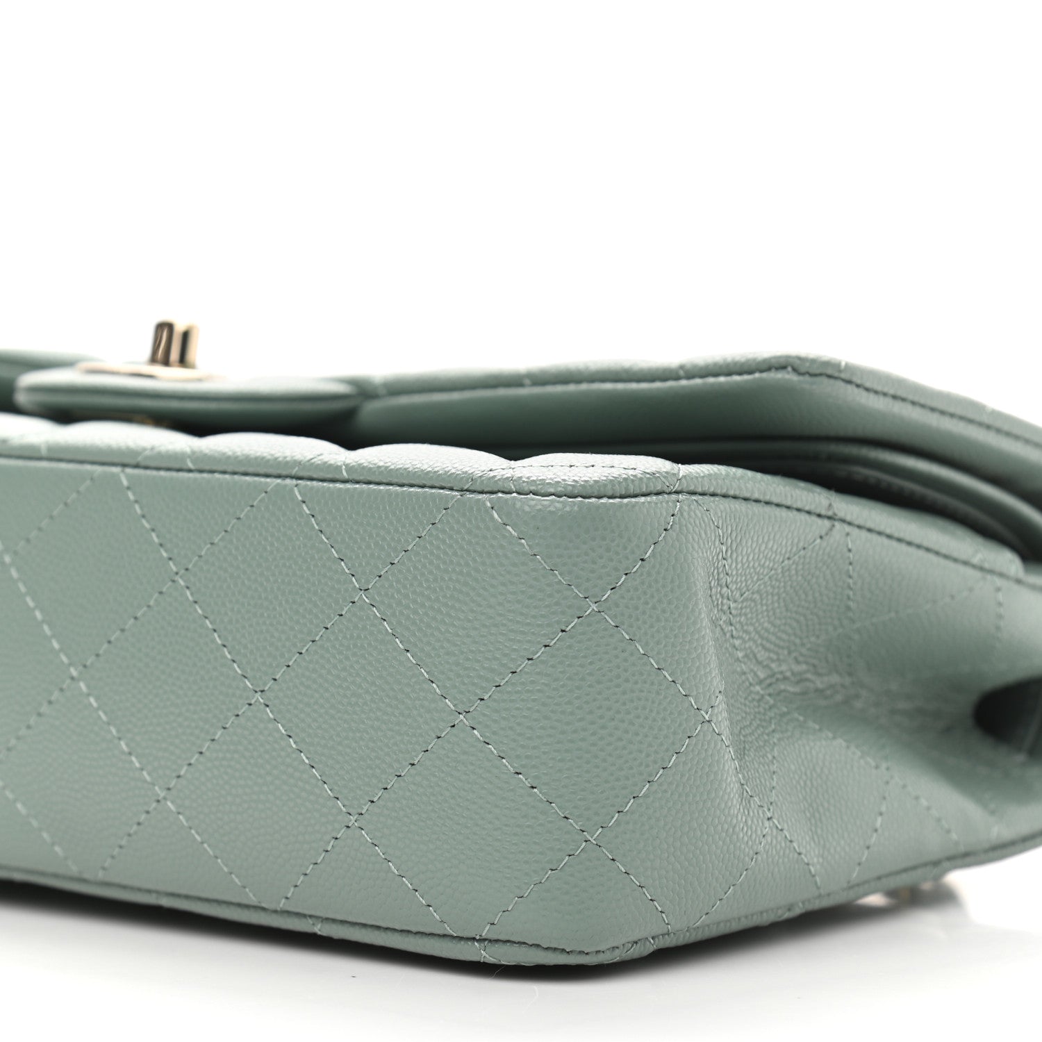 Chanel Caviar Quilted Medium Double Flap Green 5 of 10
