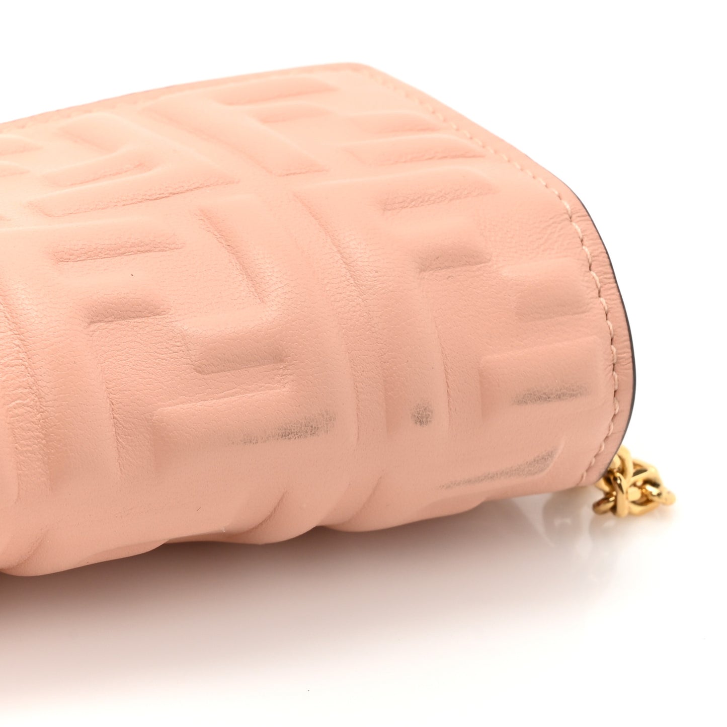 Nappa Matisse FF Embossed Continental Wallet On Chain Baby Pink