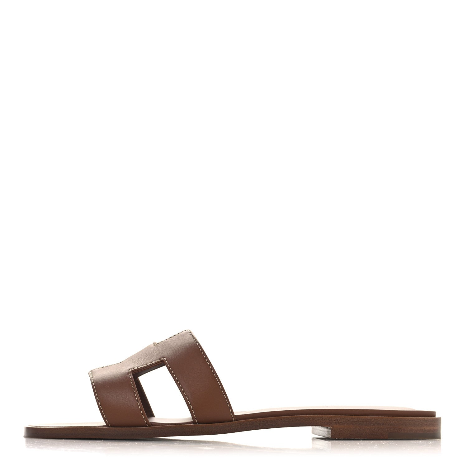 Hermes Box Calfskin Oran Sandals 38 Gold 1 of 10