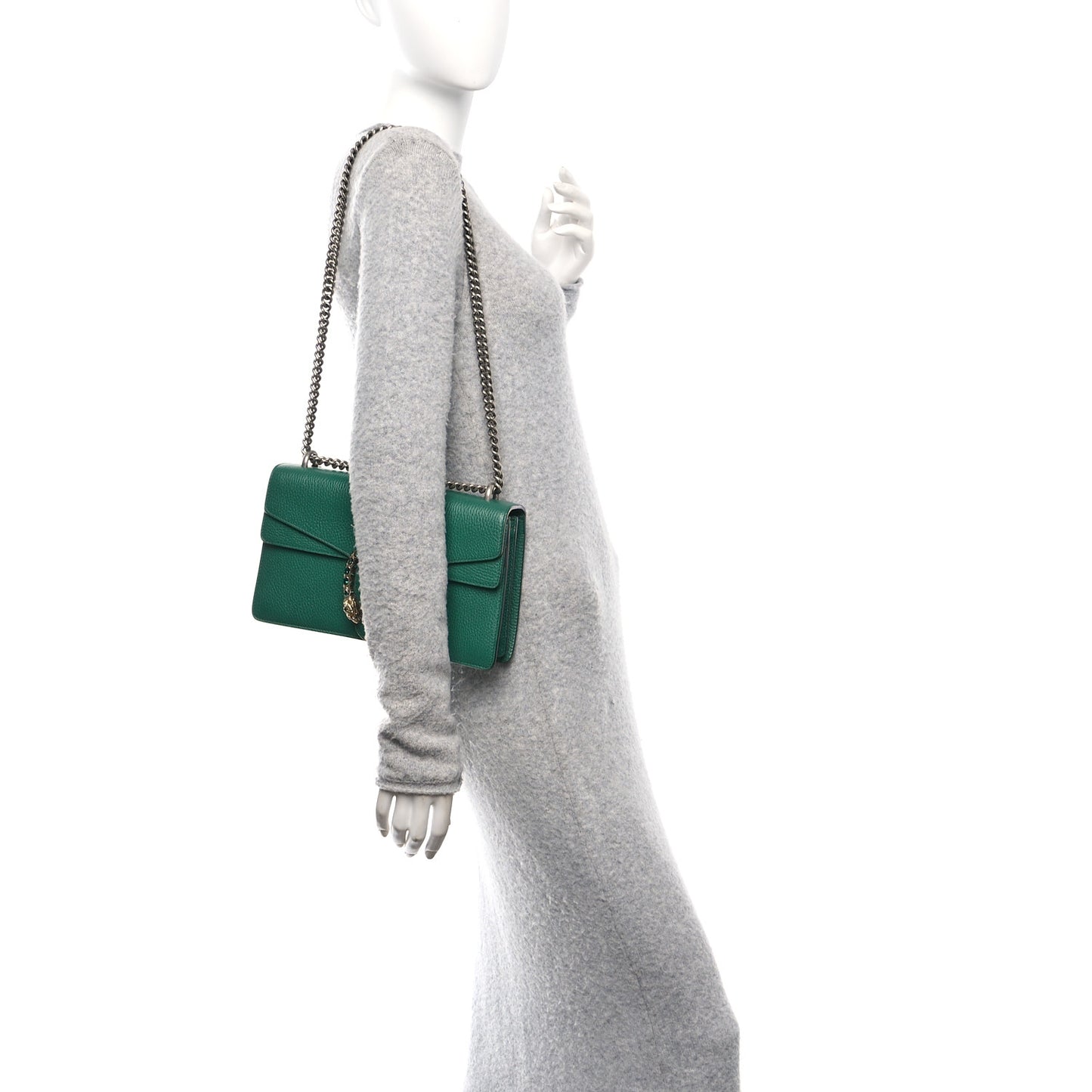 Dollar Calfskin Crystal Small Dionysus Shoulder Bag Emerald