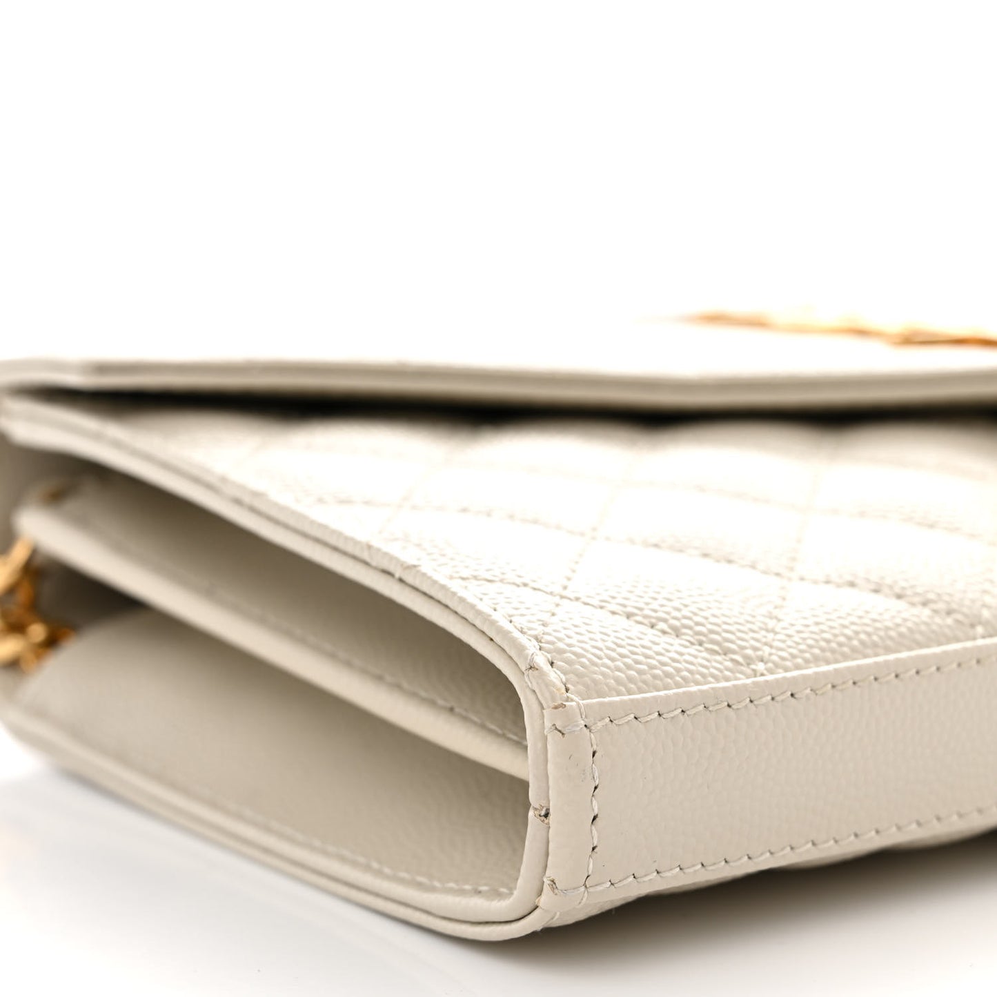 Grain De Poudre Mixed Matelasse Triquilt Monogram Chain Wallet Crema Soft