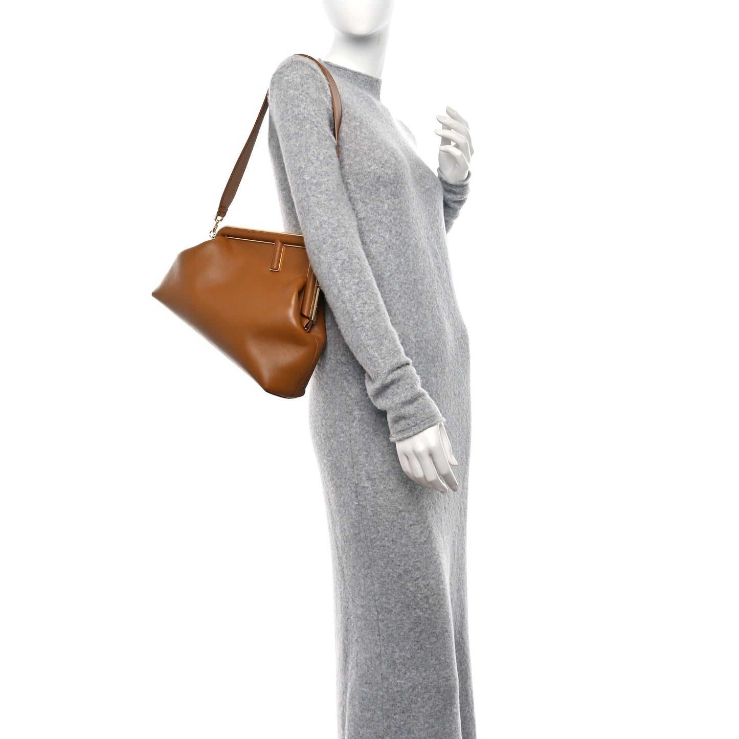 Shiny Nappa Medium Fendi First Caramello