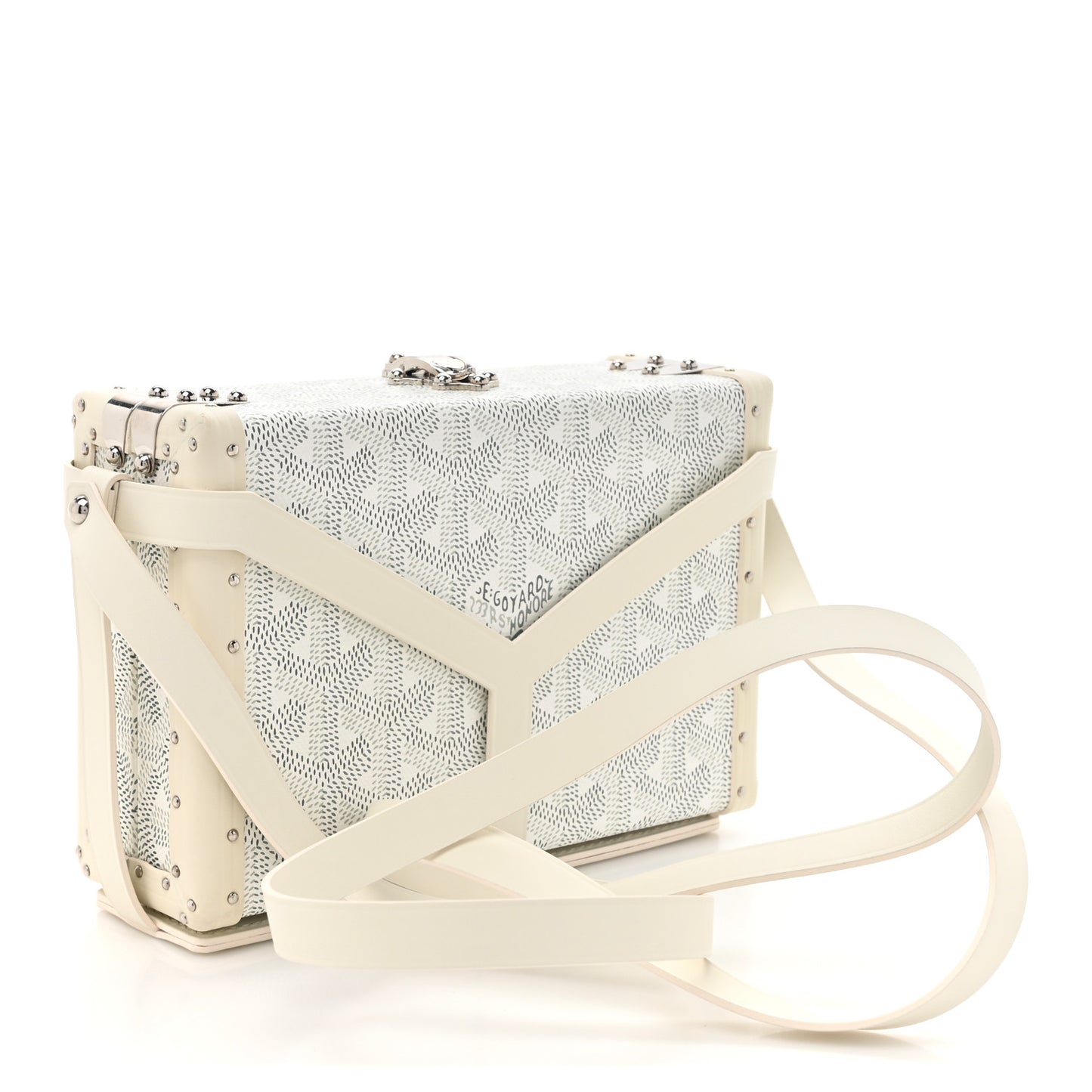 Goyardine Minaudiere Trunk Bag White