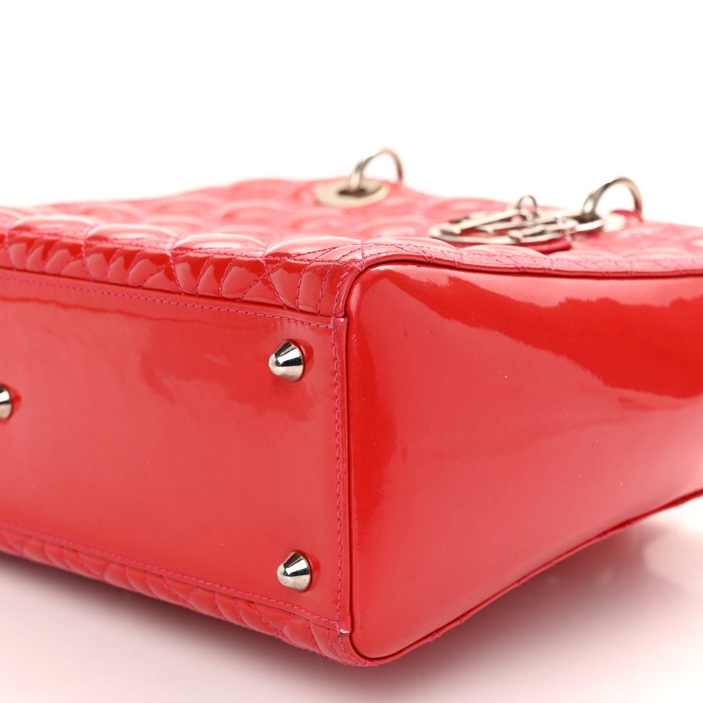 Patent Cannage Large Lady Dior Red