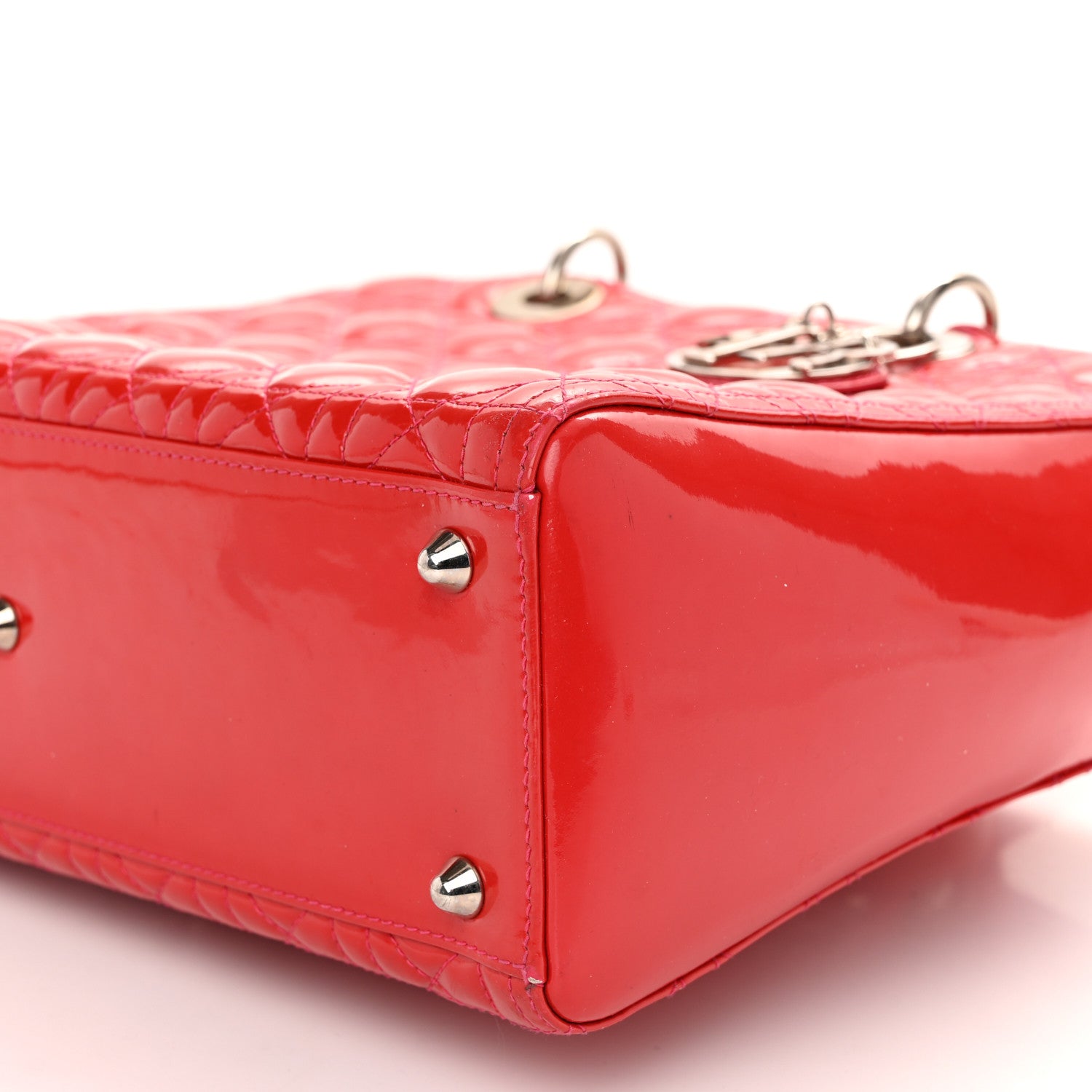 Christian Dior Patent Cannage Large Lady Dior Red 10 of 11