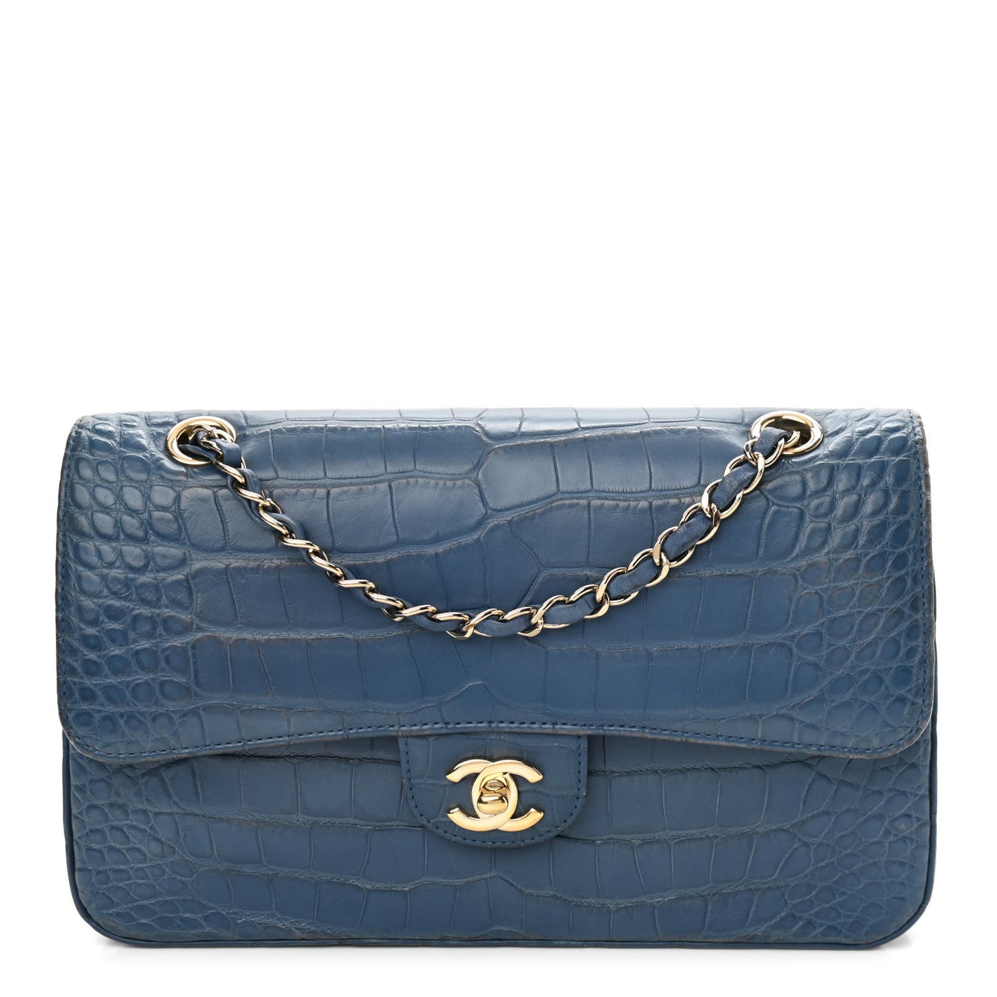 Alligator Medium Double Flap Blue