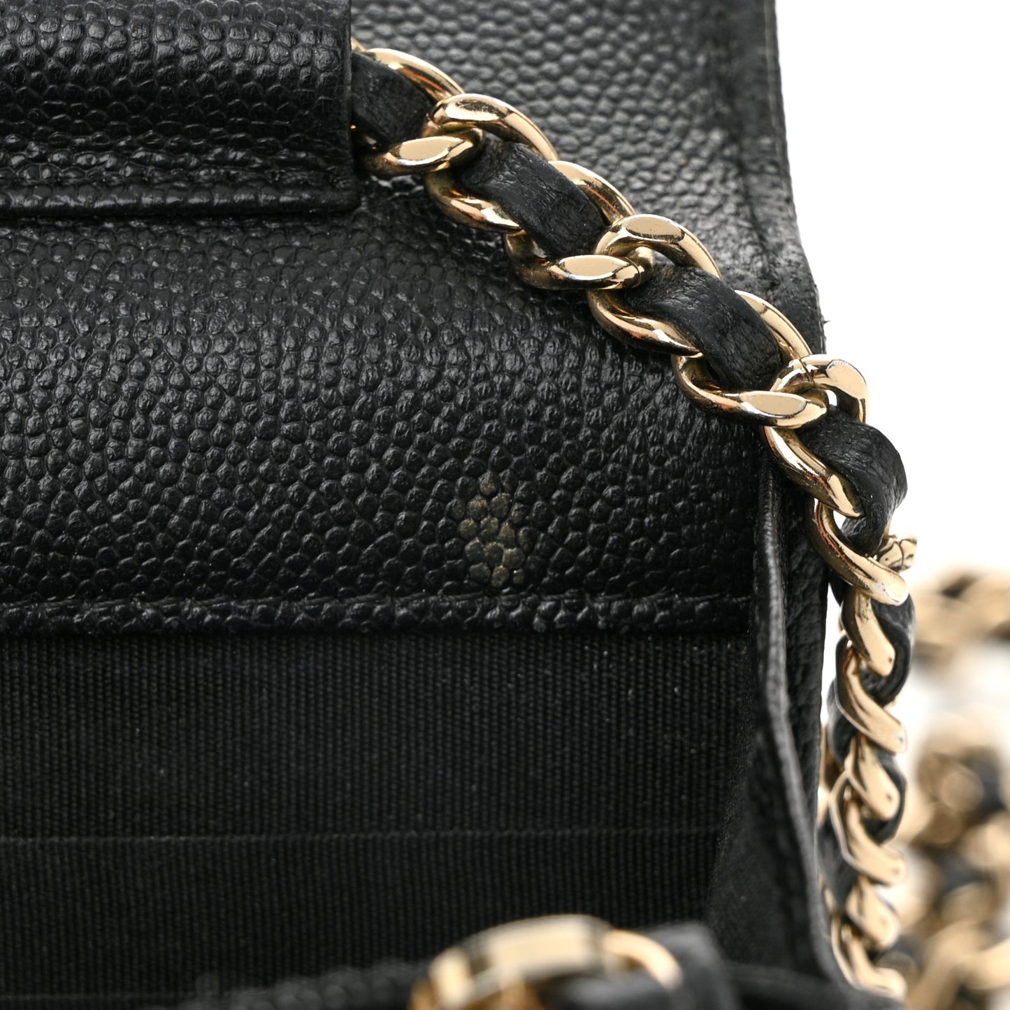 Caviar Quilted Vintage Mademoiselle Wallet On Chain WOC Black