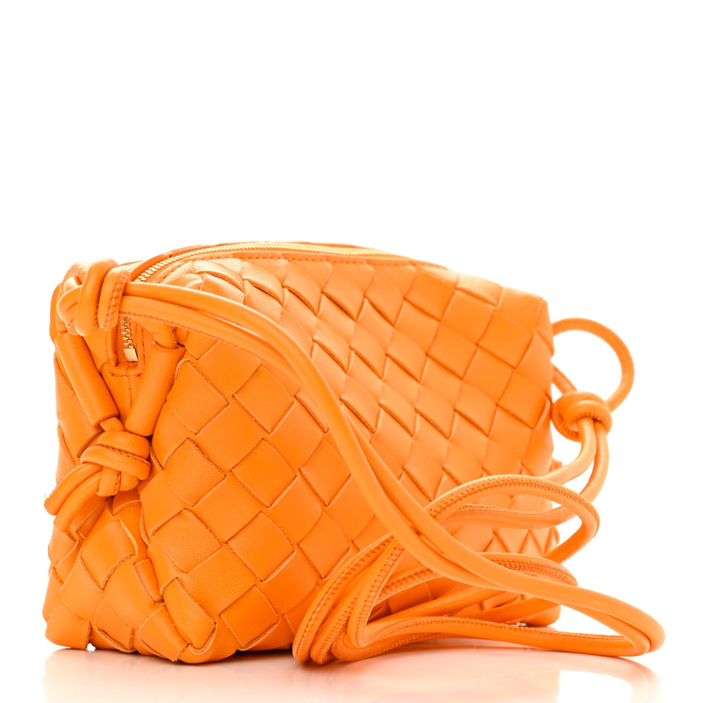 Nappa Intrecciato Mini Loop Camera Bag Tangerine