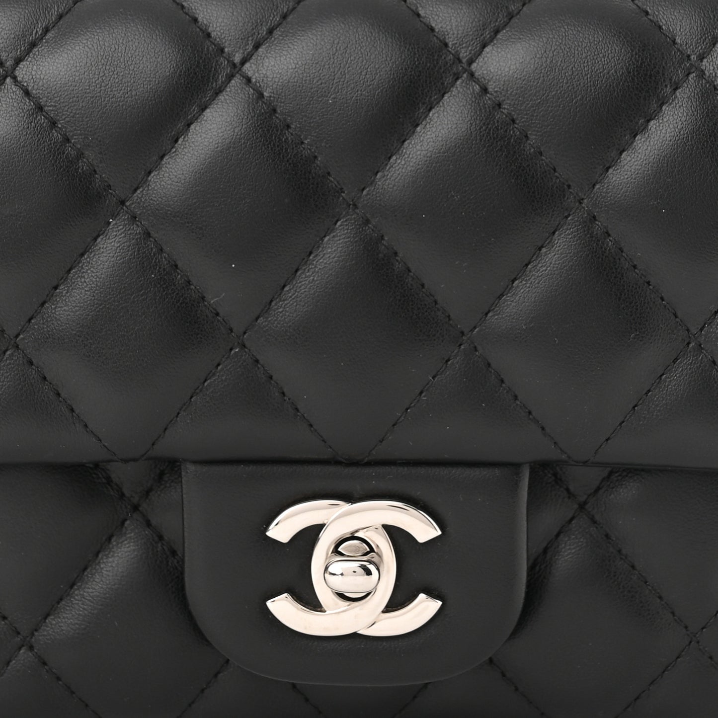 Calfskin Quilted CC Uniform Flap Belt Bag Black