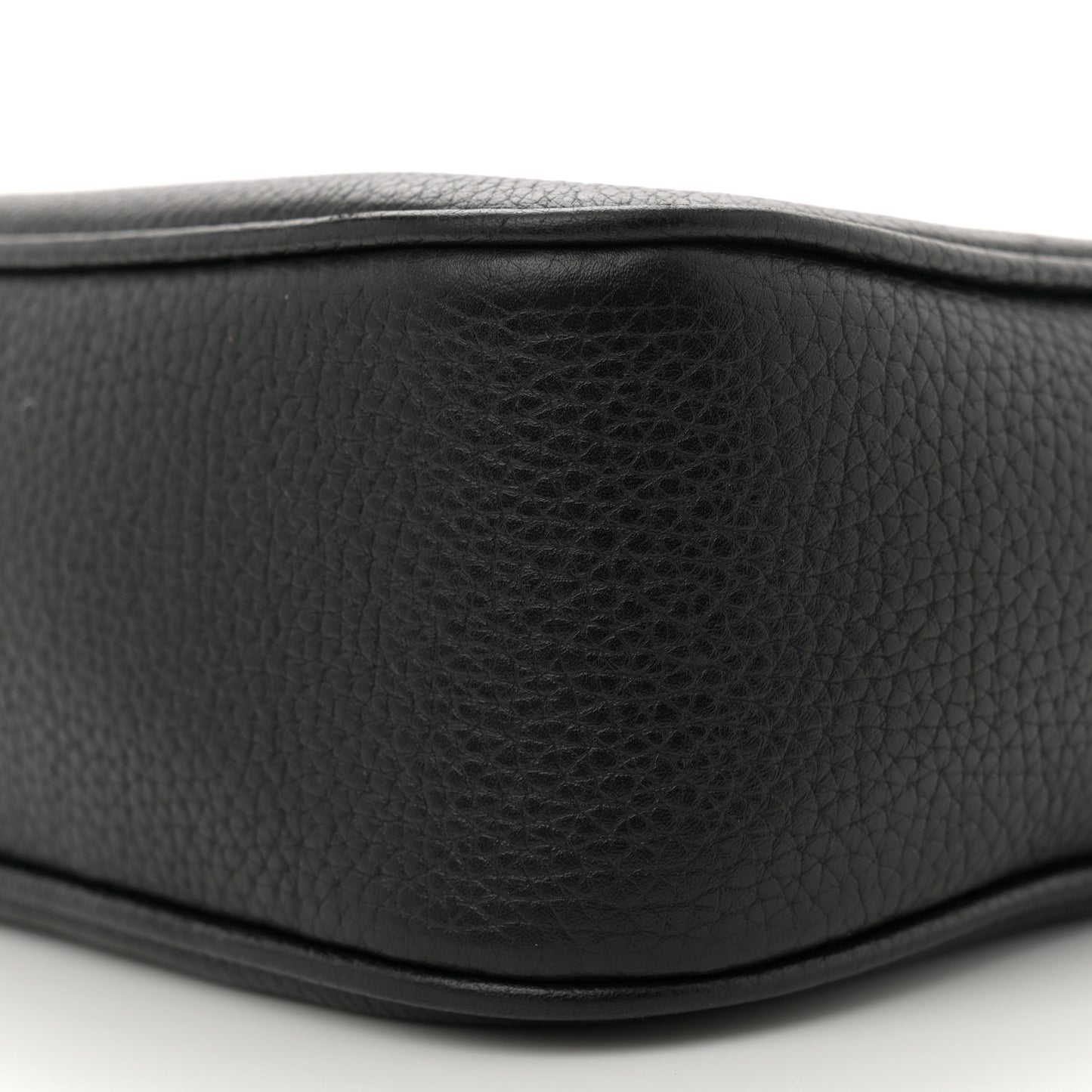 Pebbled Calfskin Small Soho Disco Bag Black